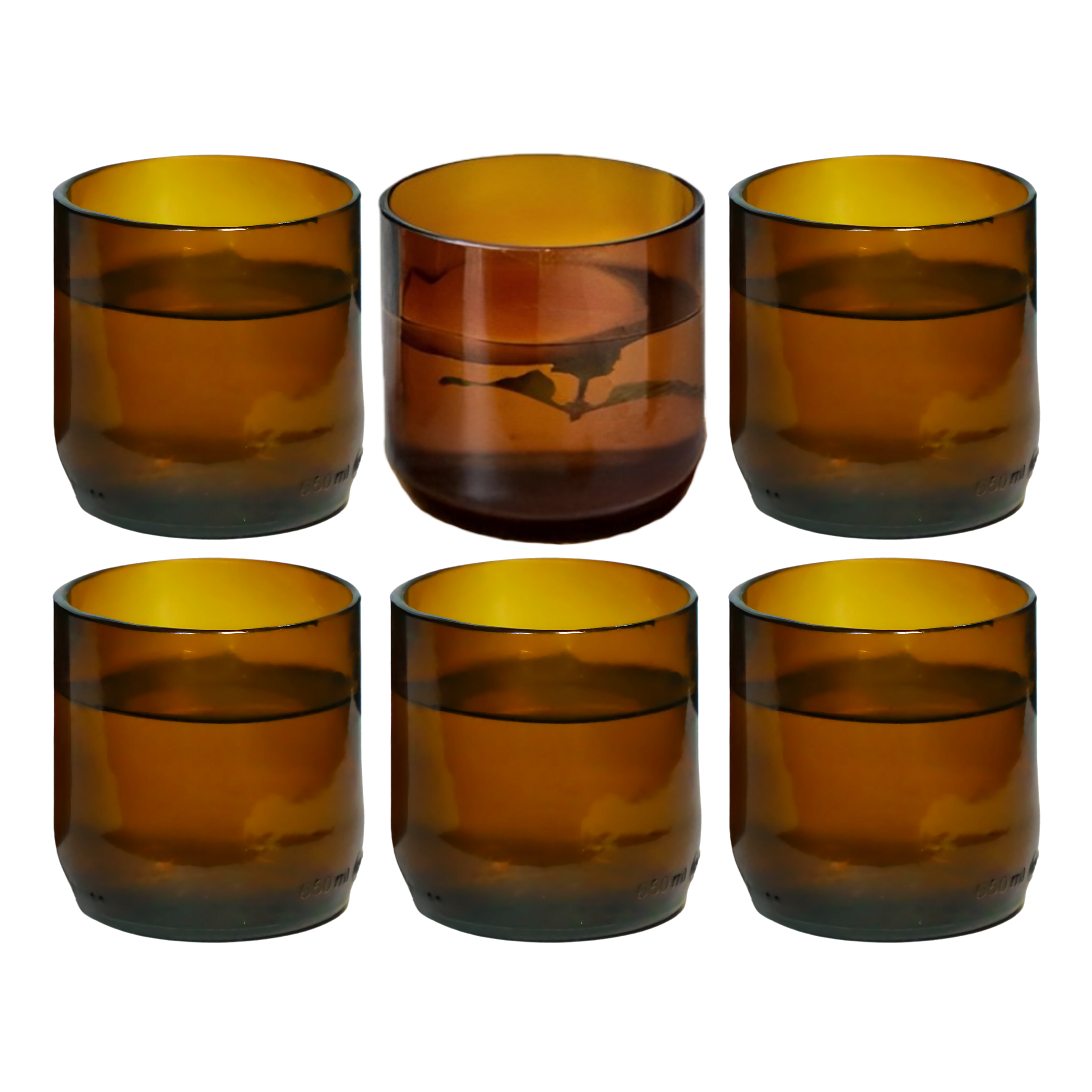 Eco-friendly gifts made with recyclable glassware, Wine Amber glasses 9 oz