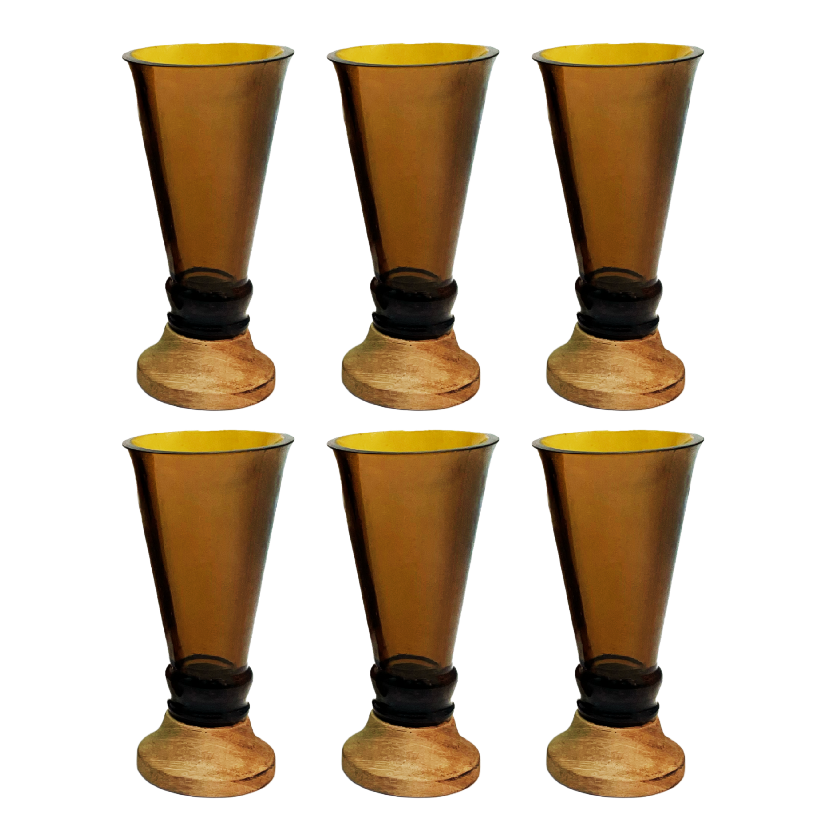Eco-friendly gifts made with recyclable glassware, Amber Shot Glasses (Set of Six)
