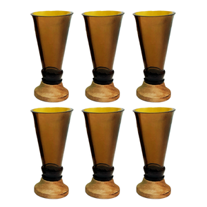 Eco-friendly gifts made with recyclable glassware, Amber Shot Glasses (Set of Six)