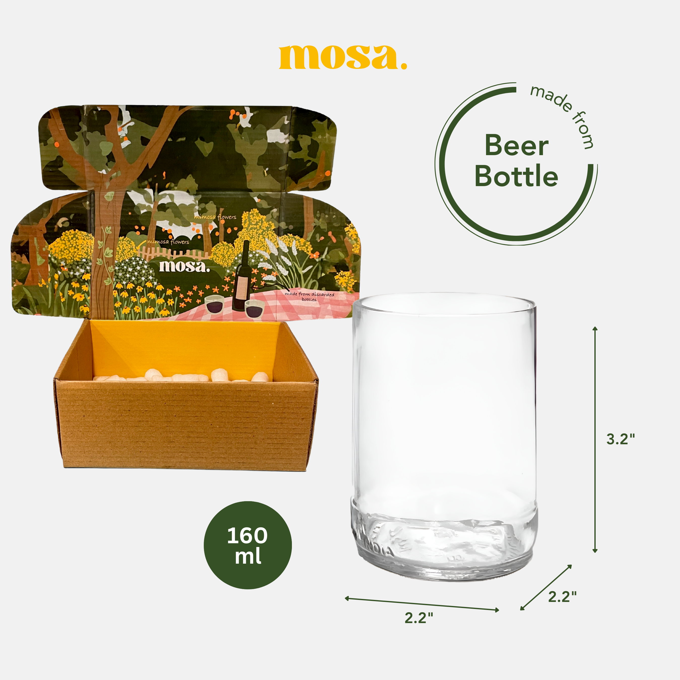 Eco-friendly gifts made with recyclable glassware, Beer Glasses