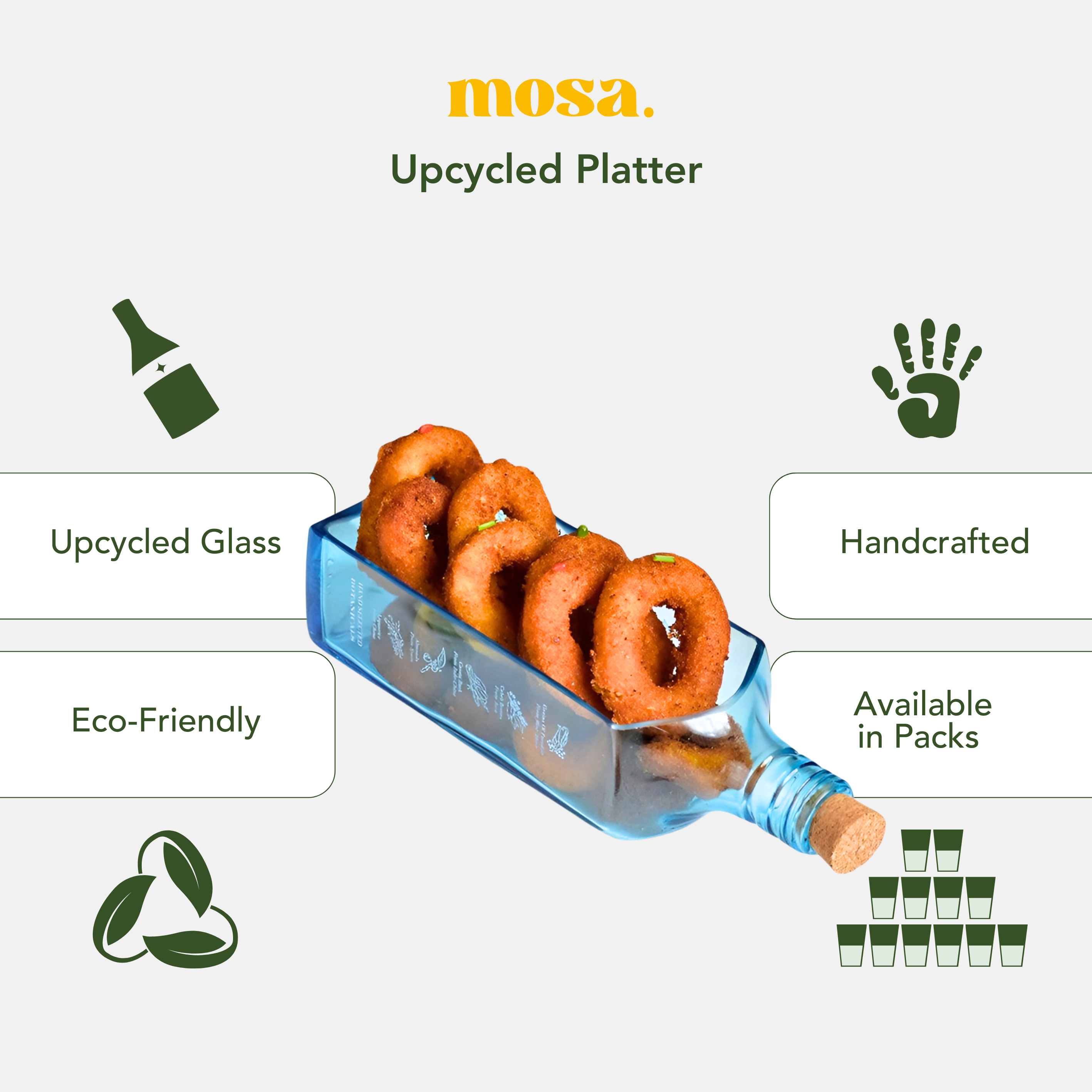 Eco-friendly gifts made with recyclable glassware, Bombay Sapphire Platter