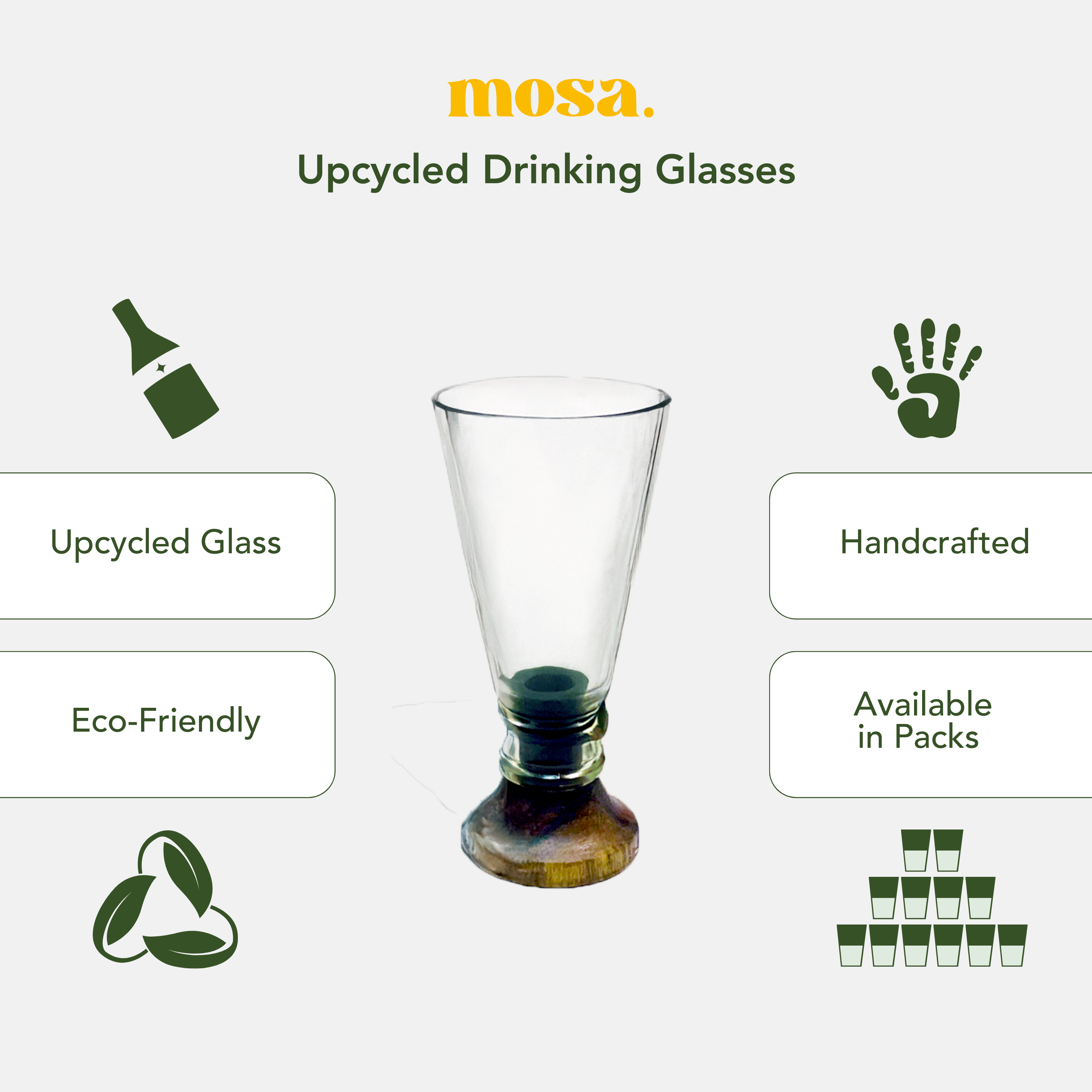 Eco-friendly gifts made with recyclable glassware, Clear Shot Glasses (Set of Two)