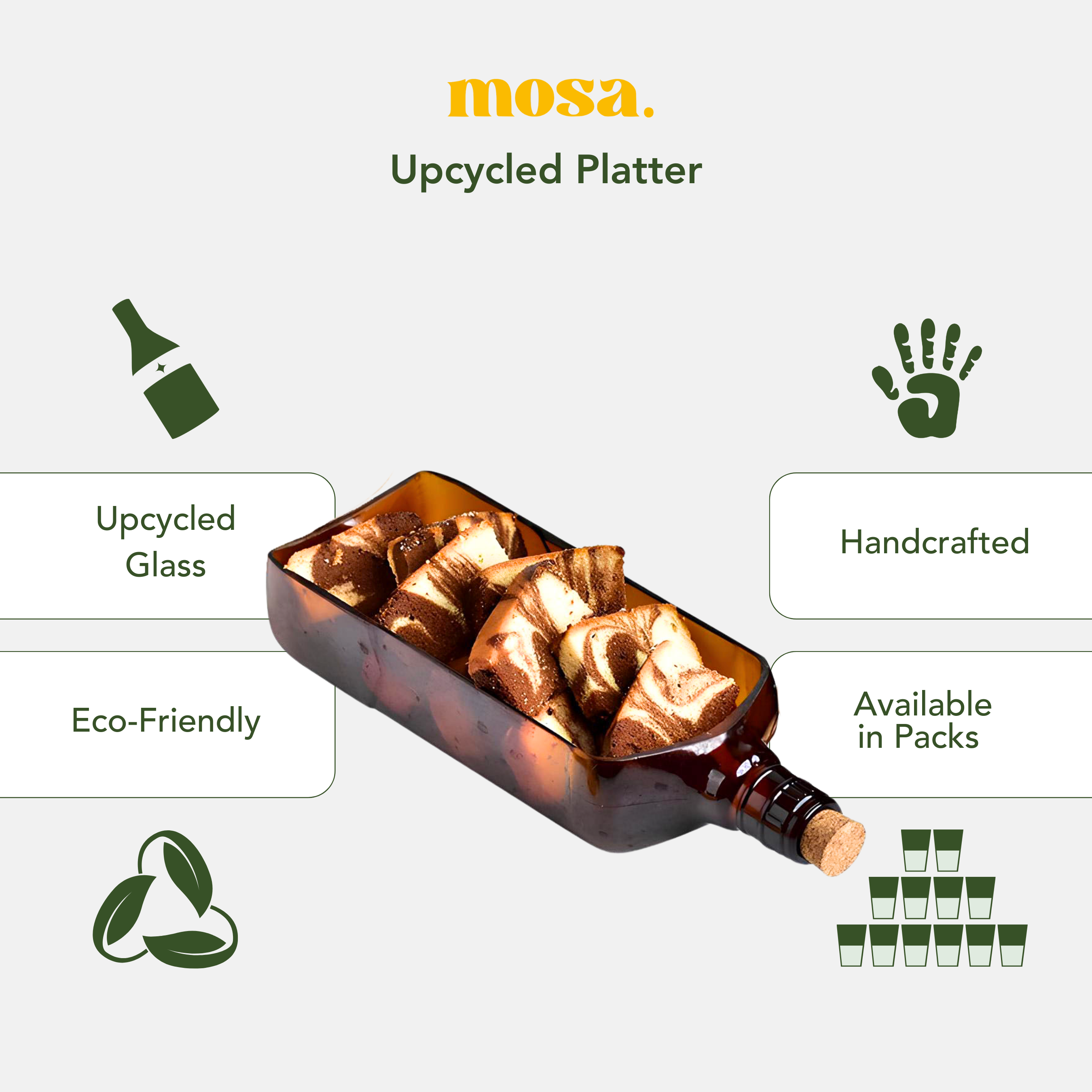 Eco-friendly gifts made with recyclable glassware, Ballantine Bottle Platter
