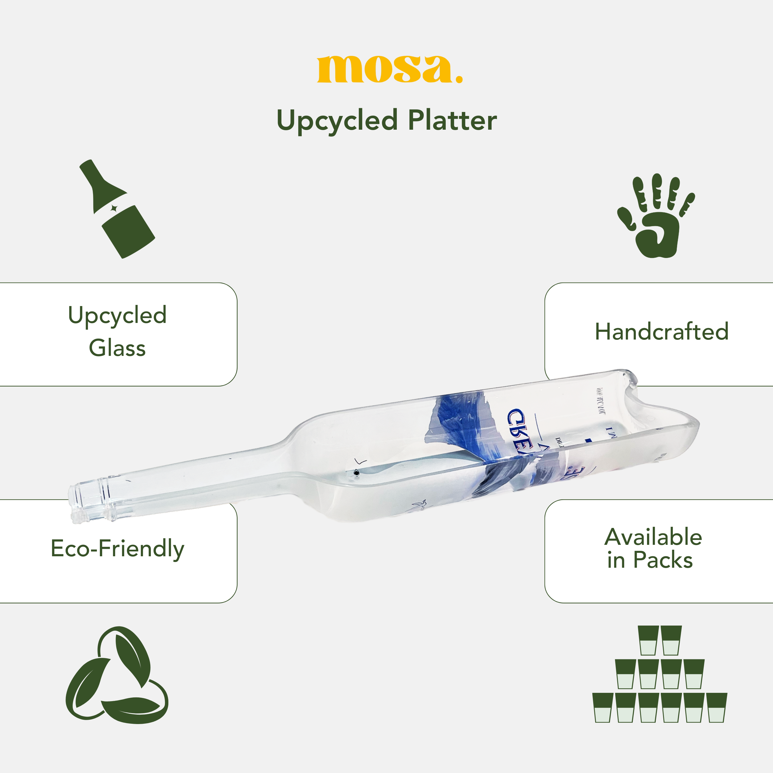 Eco-friendly gifts made with recyclable glassware, Grey Goose Bottle Platter