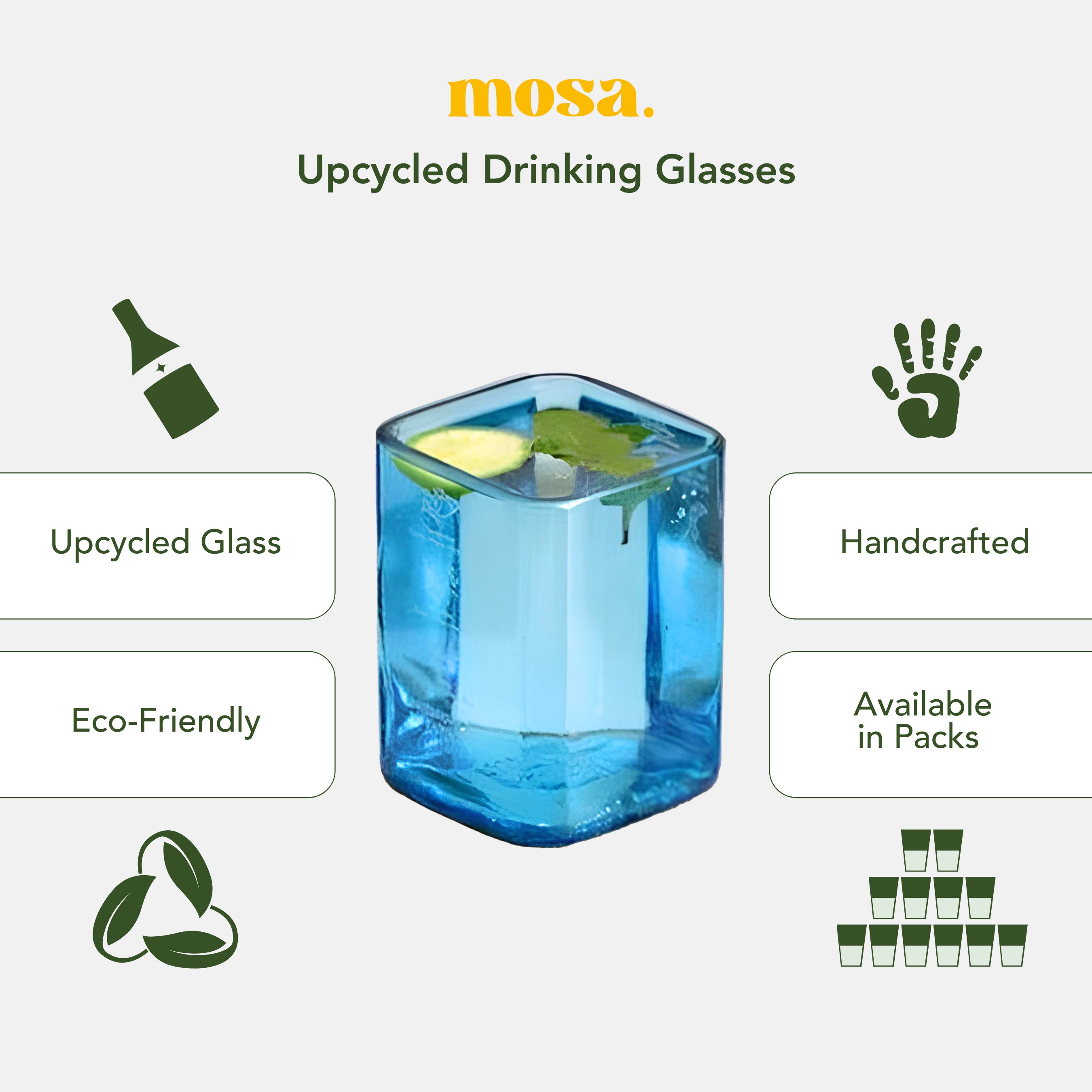 Eco-friendly gifts made with recyclable glassware, Bombay Sapphire Glasses