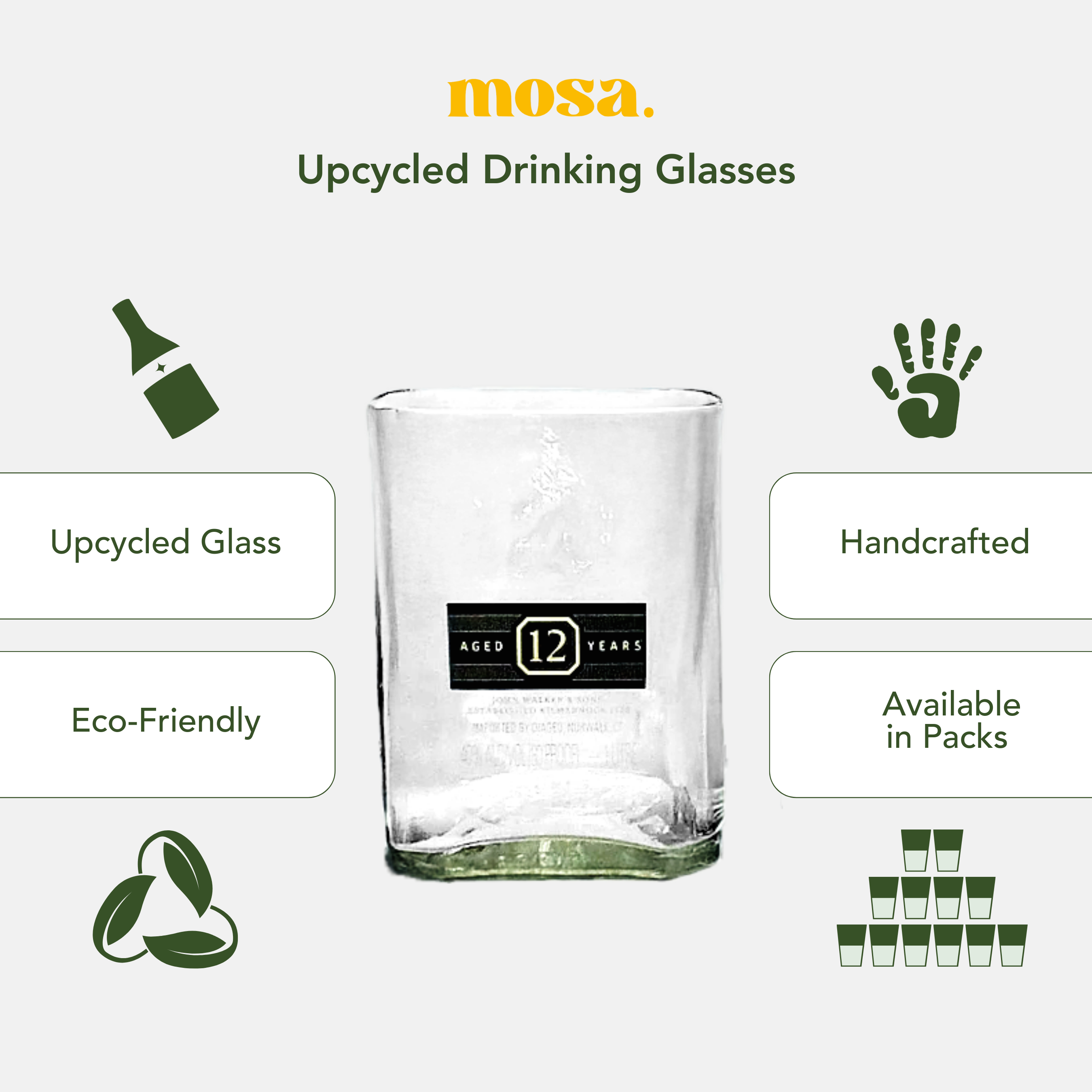 Eco-friendly gifts made with recyclable glassware, Johnnie Walker Drinking Glass