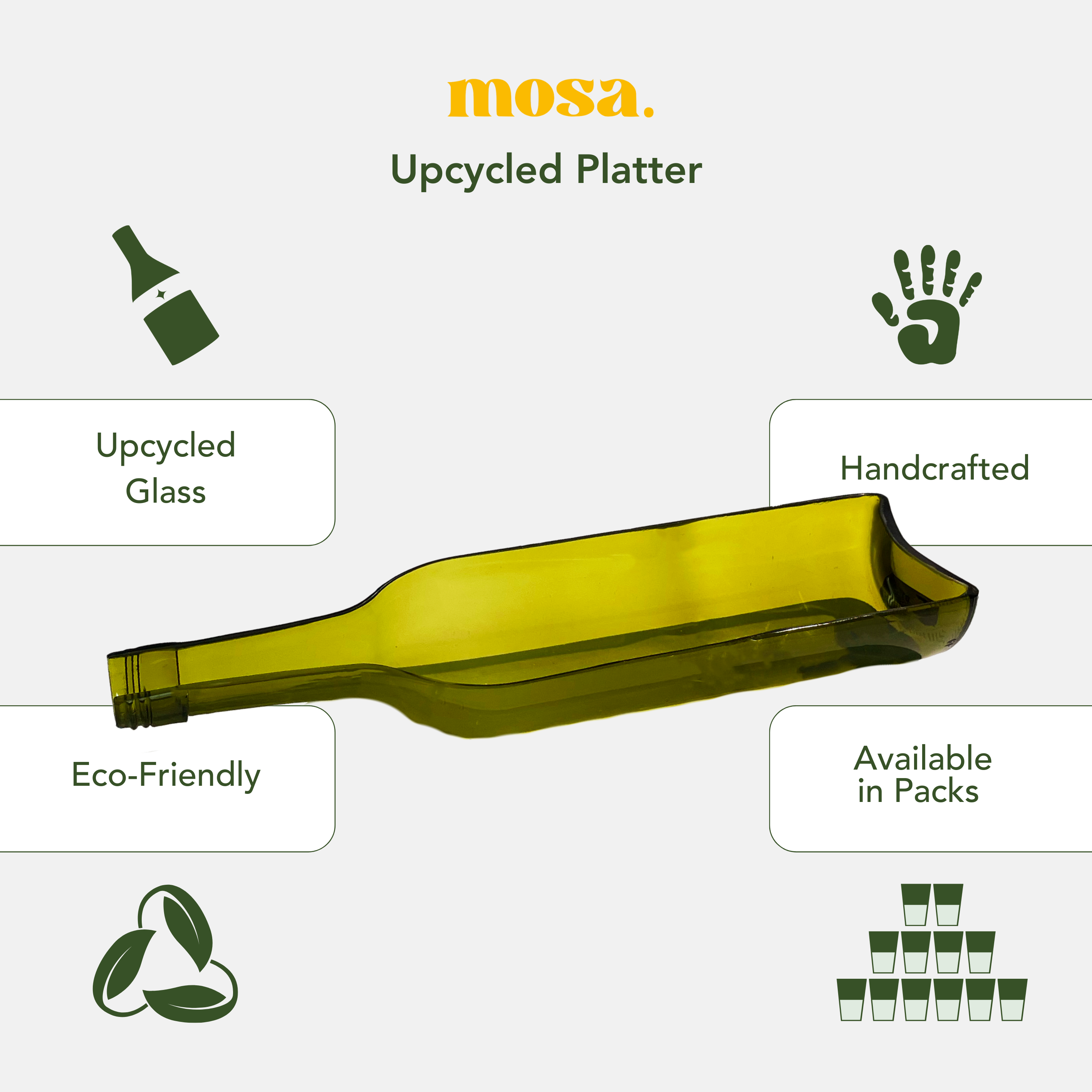 Eco-friendly gifts made with recyclable glassware, Ballantine Bottle Platter
