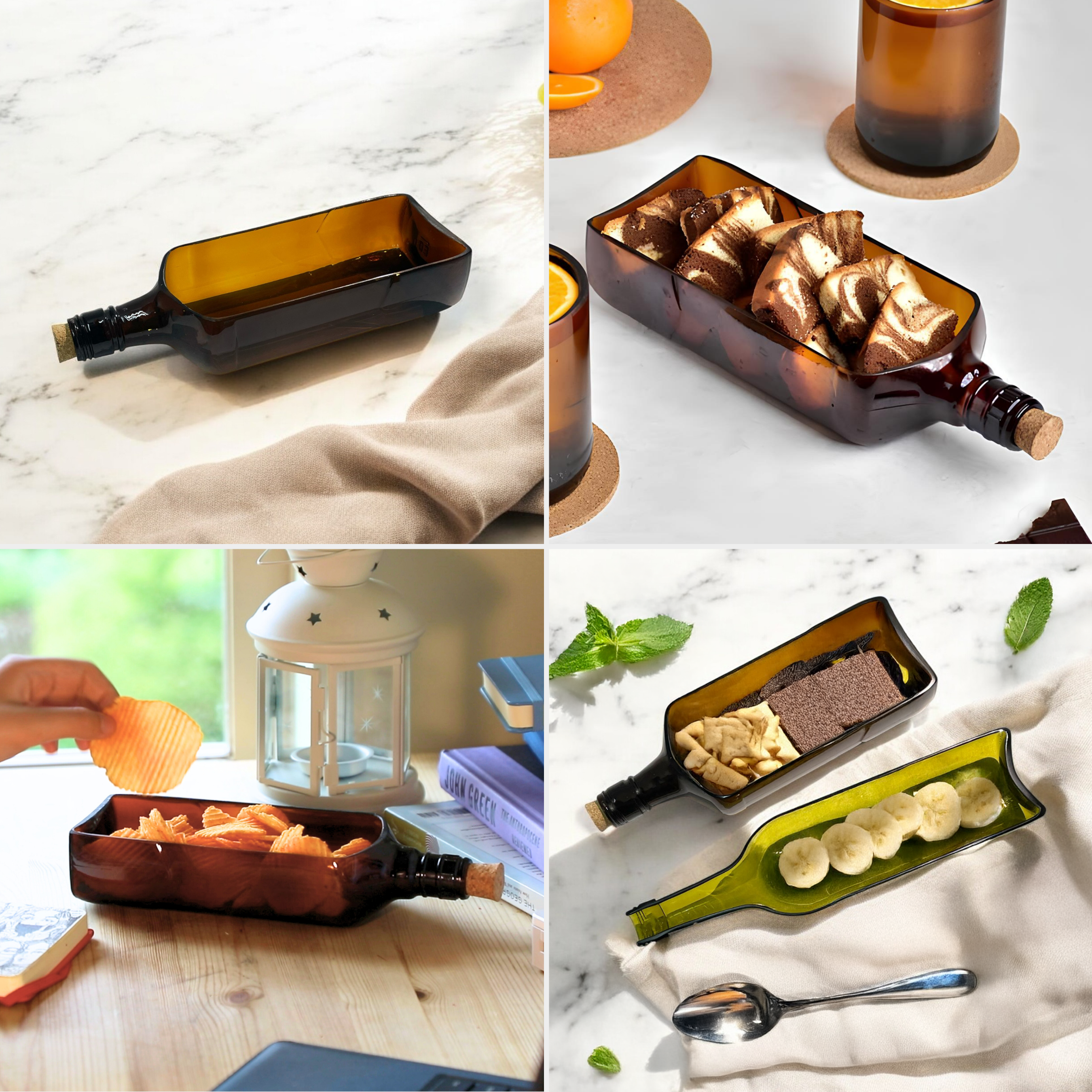 Eco-friendly gifts made with recyclable glassware, Ballantine Bottle Platter