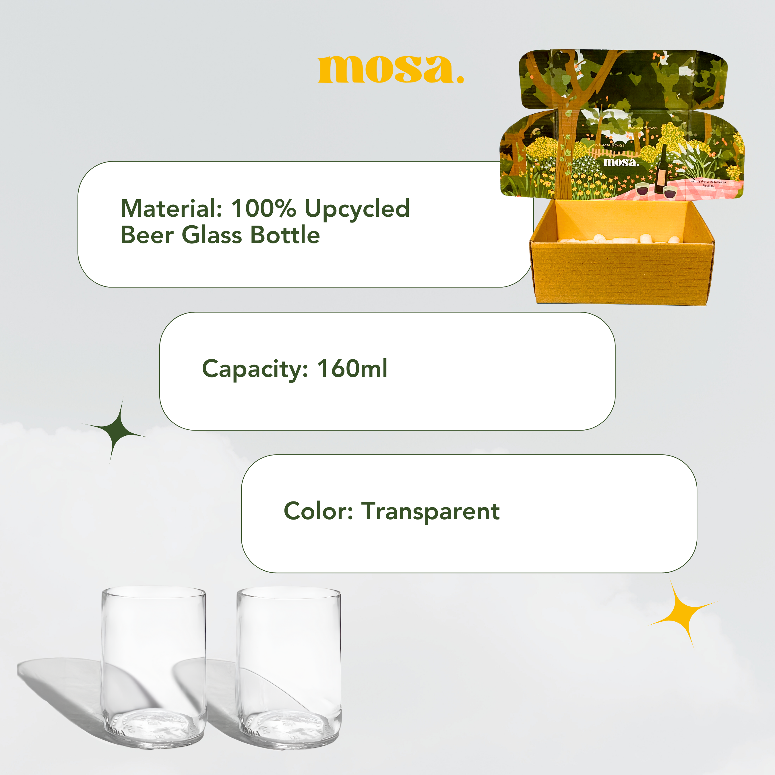 Eco-friendly gifts made with recyclable glassware, Beer Glasses