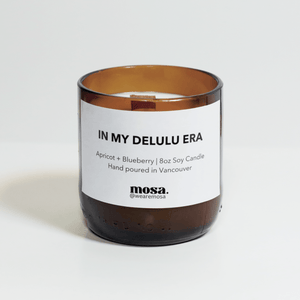 Eco-friendly gifts made with recyclable glassware, apricot and blueberry scented candle