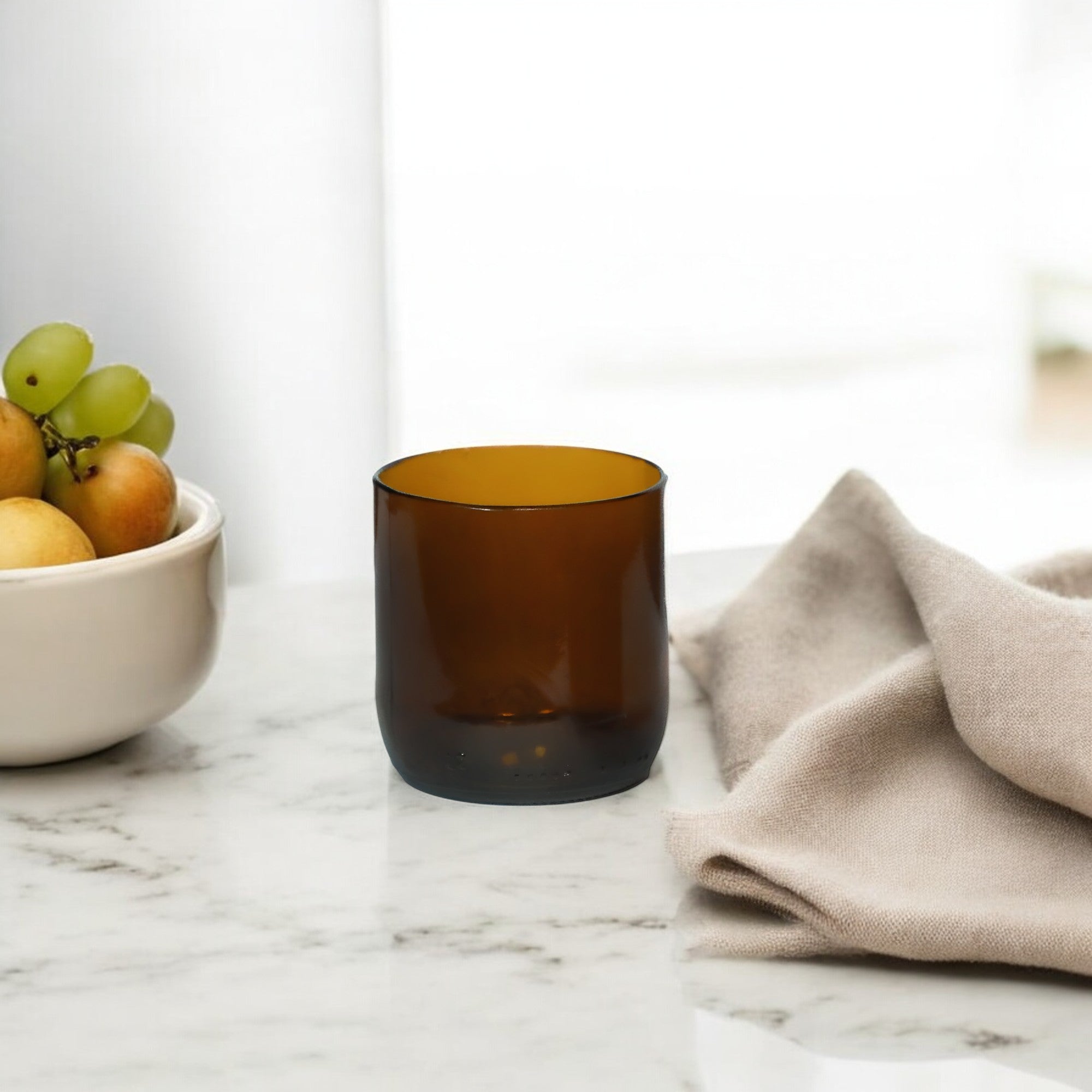 Eco-friendly gifts made with recyclable glassware, Wine Amber glasses 9 oz
