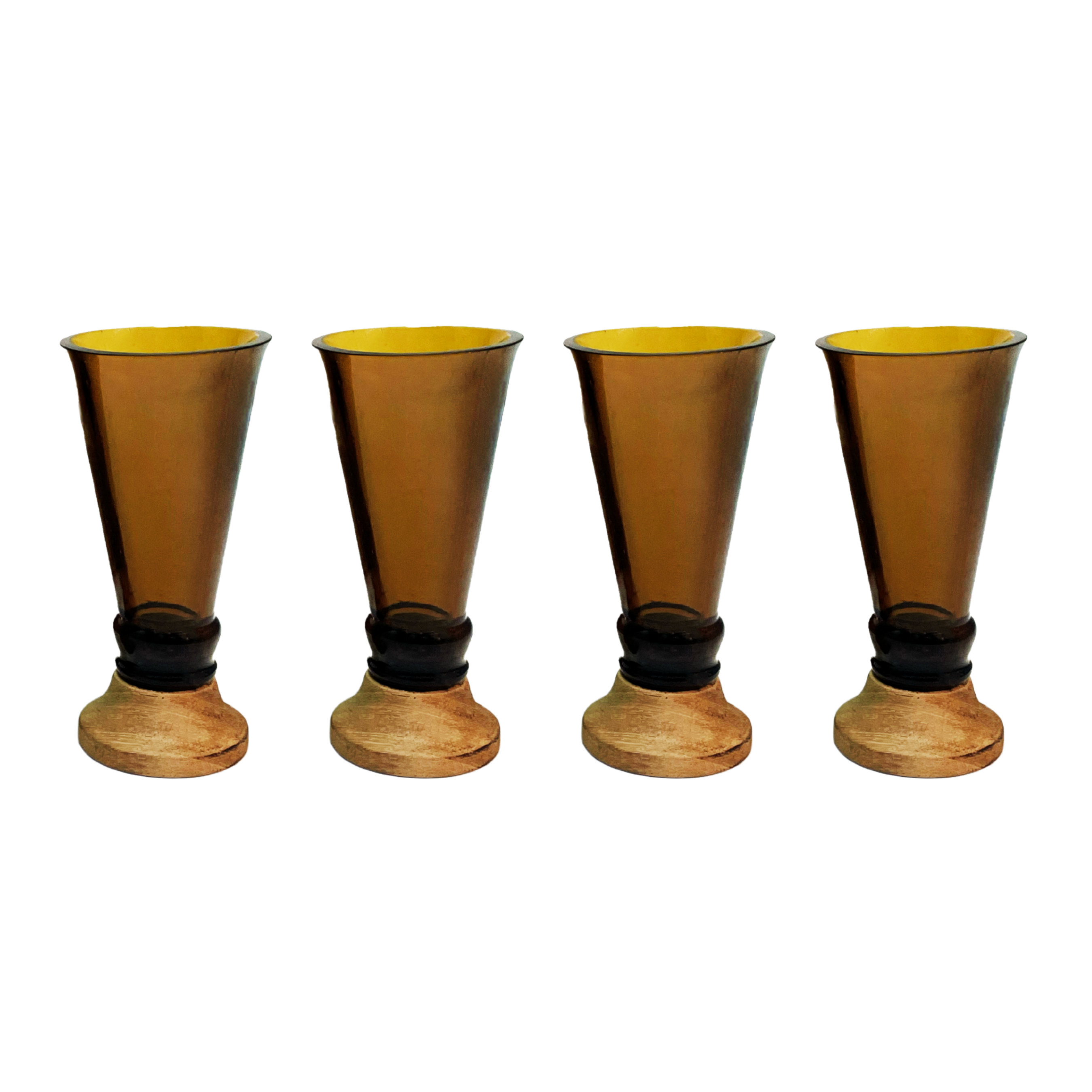 Eco-friendly gifts made with recyclable glassware, Amber Shot Glasses (Set of Four)