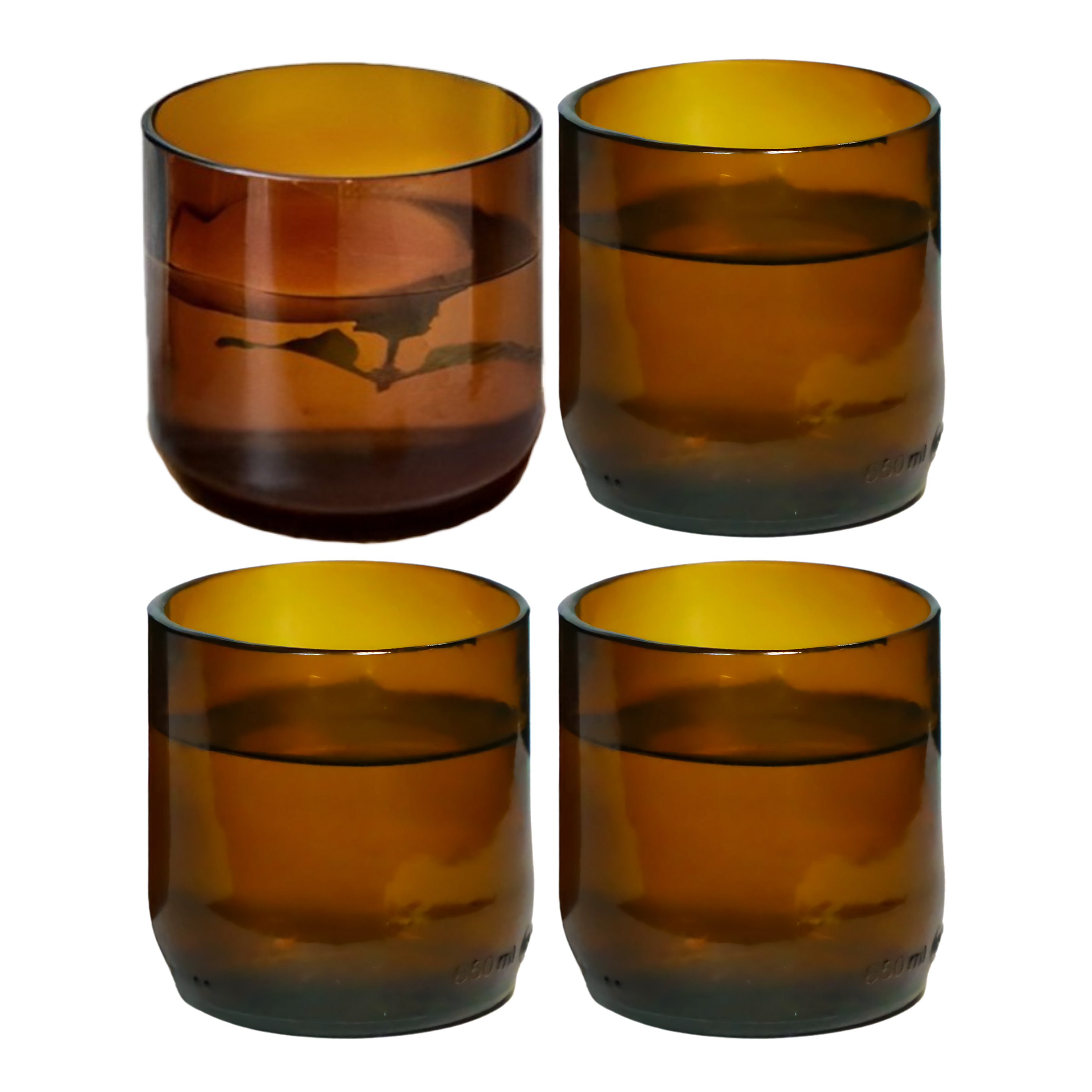 Eco-friendly gifts made with recyclable glassware, Wine Amber glasses 9 oz