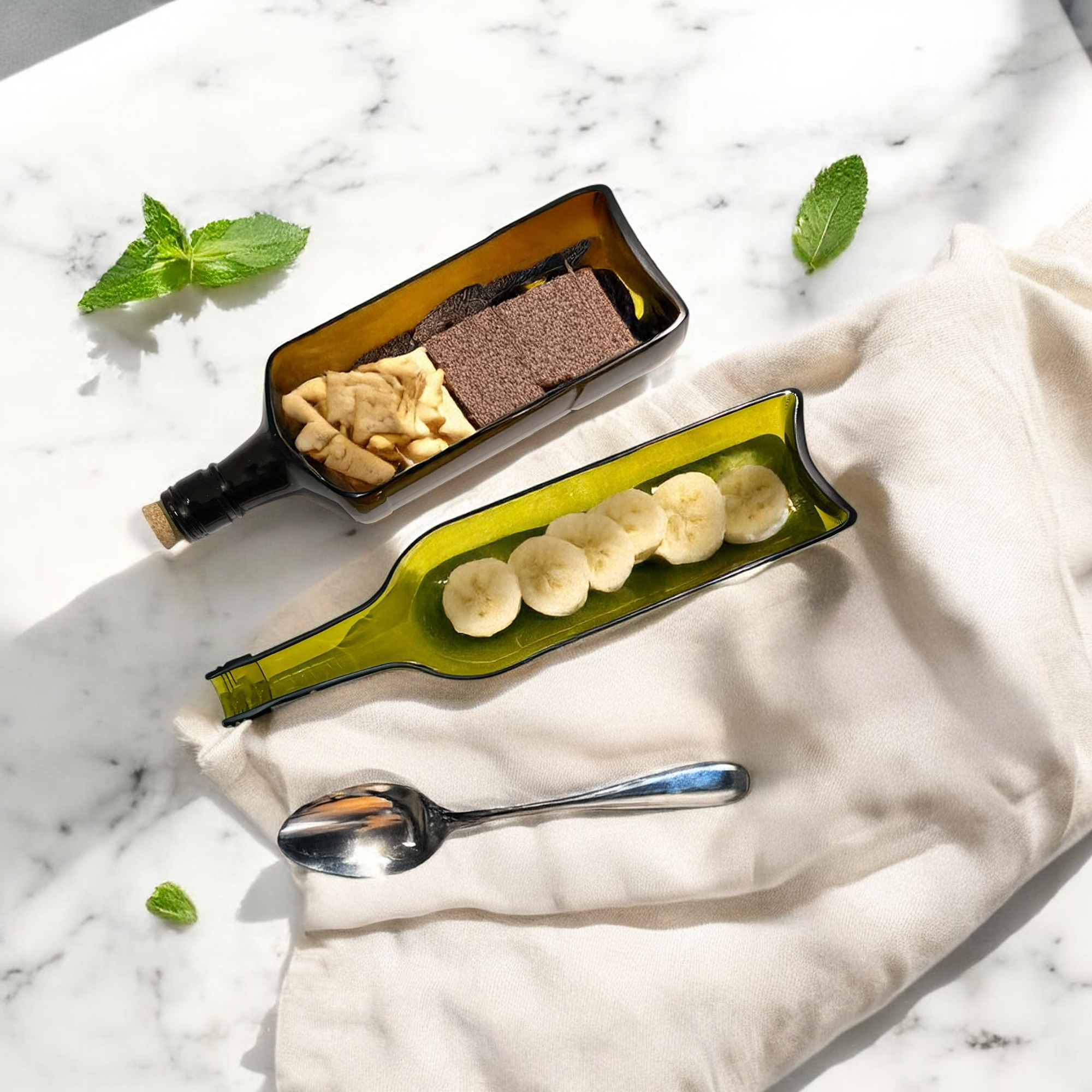 Eco-friendly gifts made with recyclable glassware, Ballantine Bottle Platter