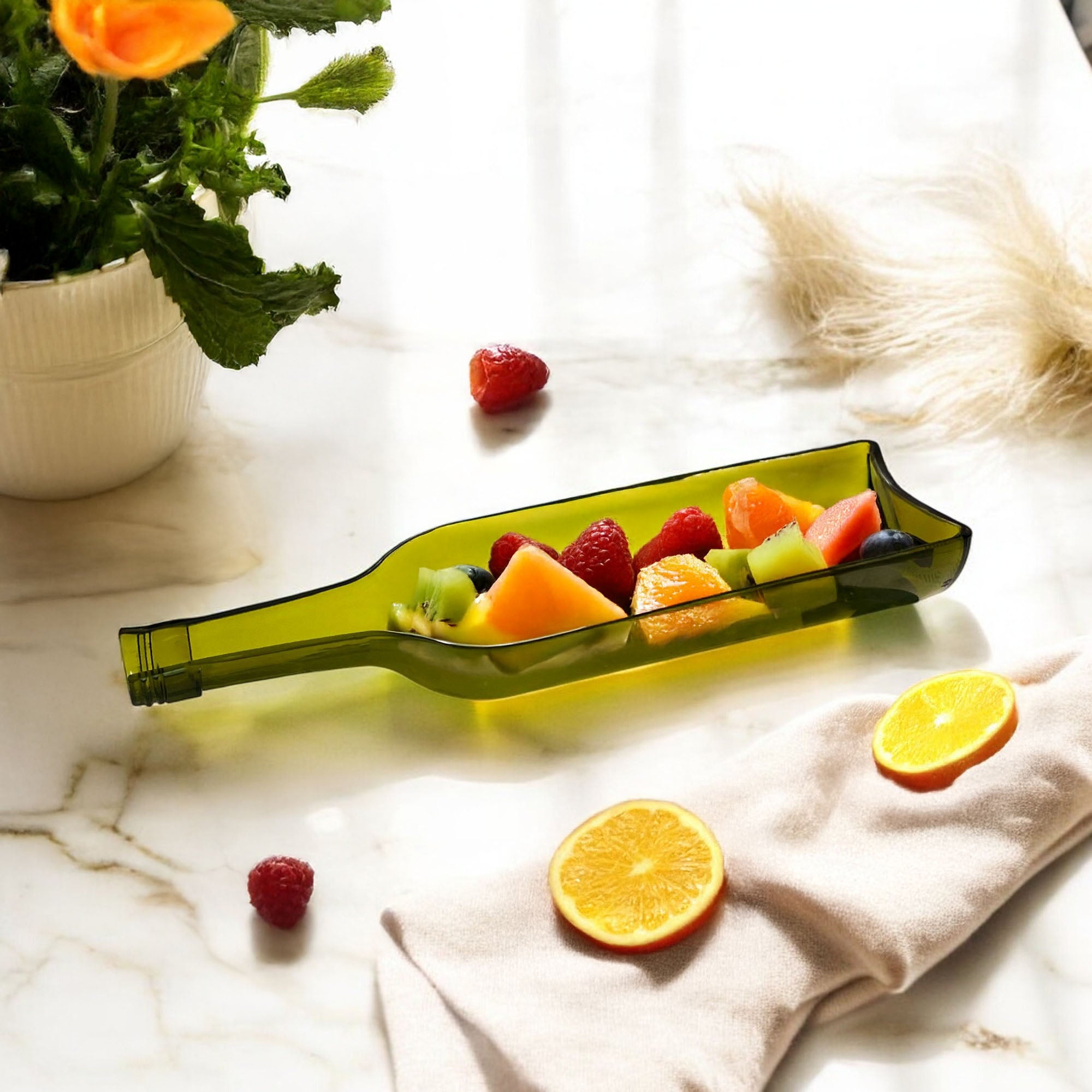 Eco-friendly gifts made with recyclable glassware, Ballantine Bottle Platter