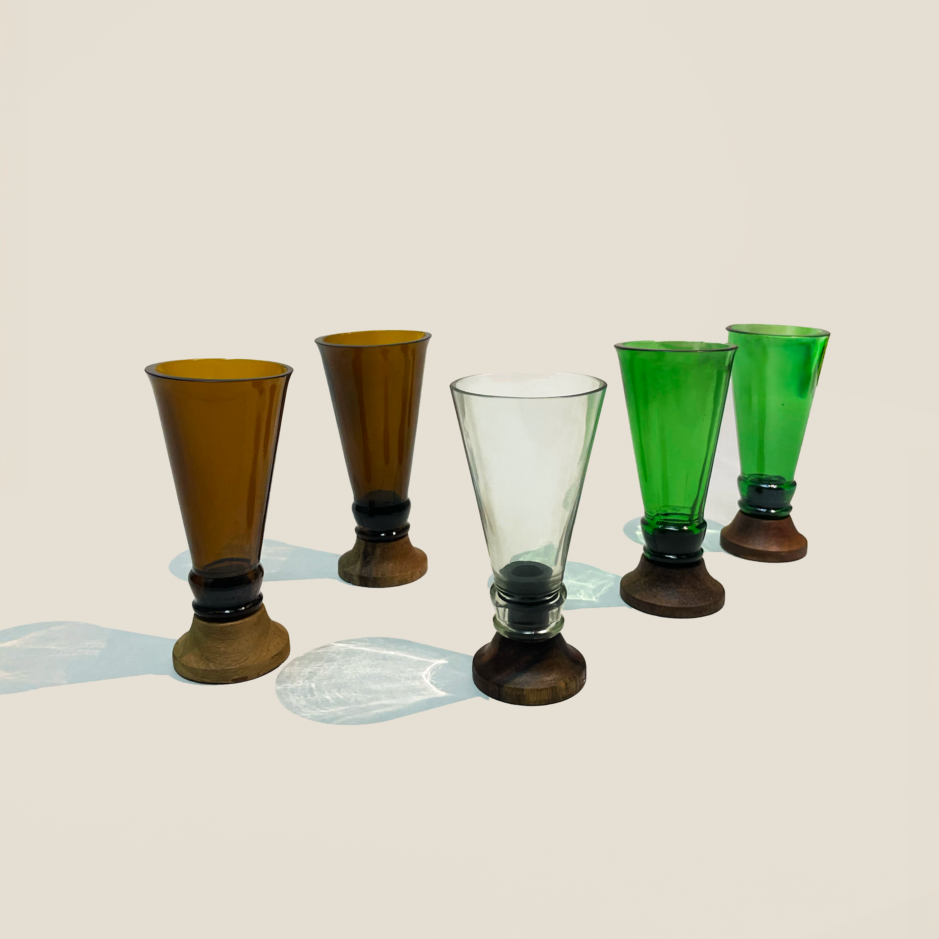 Eco-friendly gifts made with recyclable glassware, Green Shot Glasses (Set of Two)