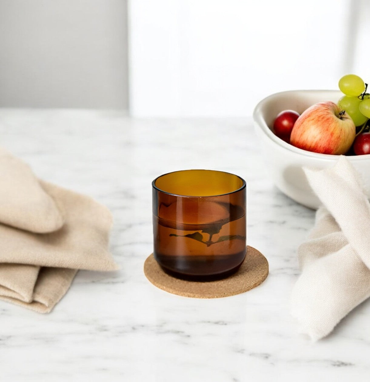 Eco-friendly gifts made with recyclable glassware, Wine Amber glasses 9 oz