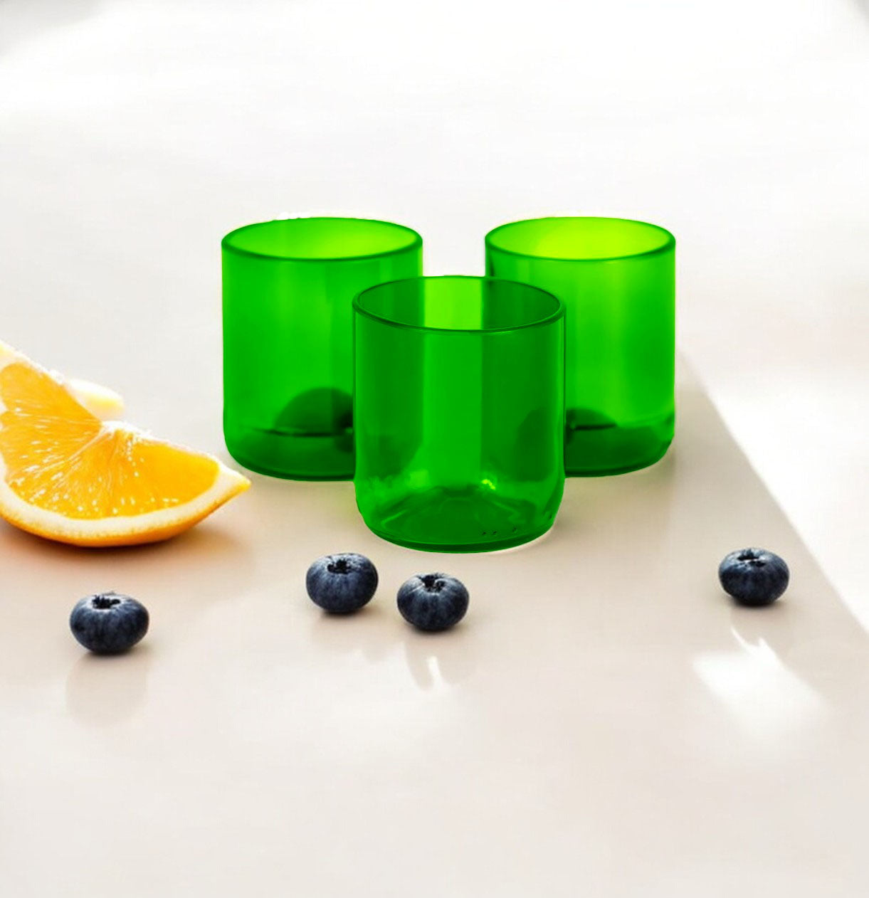 Eco-friendly gifts made with recyclable glassware, Wine Green glasses 9 oz