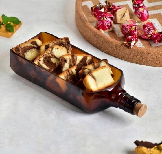 Upcycled Premium Glass & Platter Gift Set