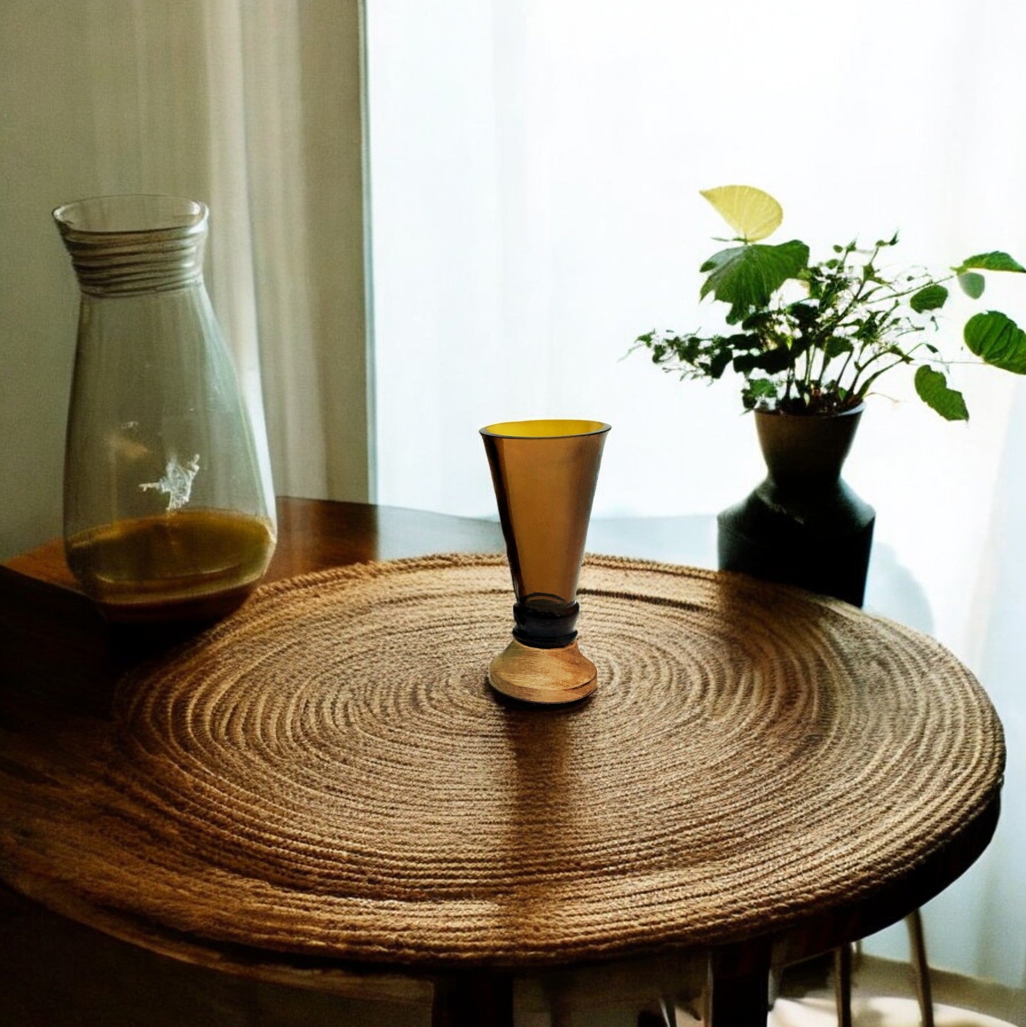 Eco-friendly gifts made with recyclable glassware, Amber Shot Glasses (Set of Two)