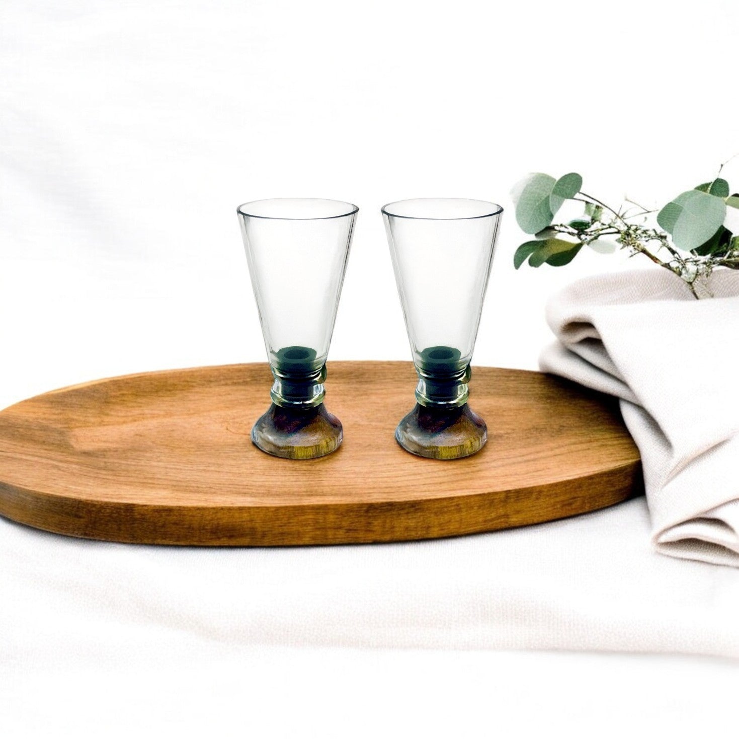 Eco-friendly gifts made with recyclable glassware, Clear Shot Glasses (Set of Two)