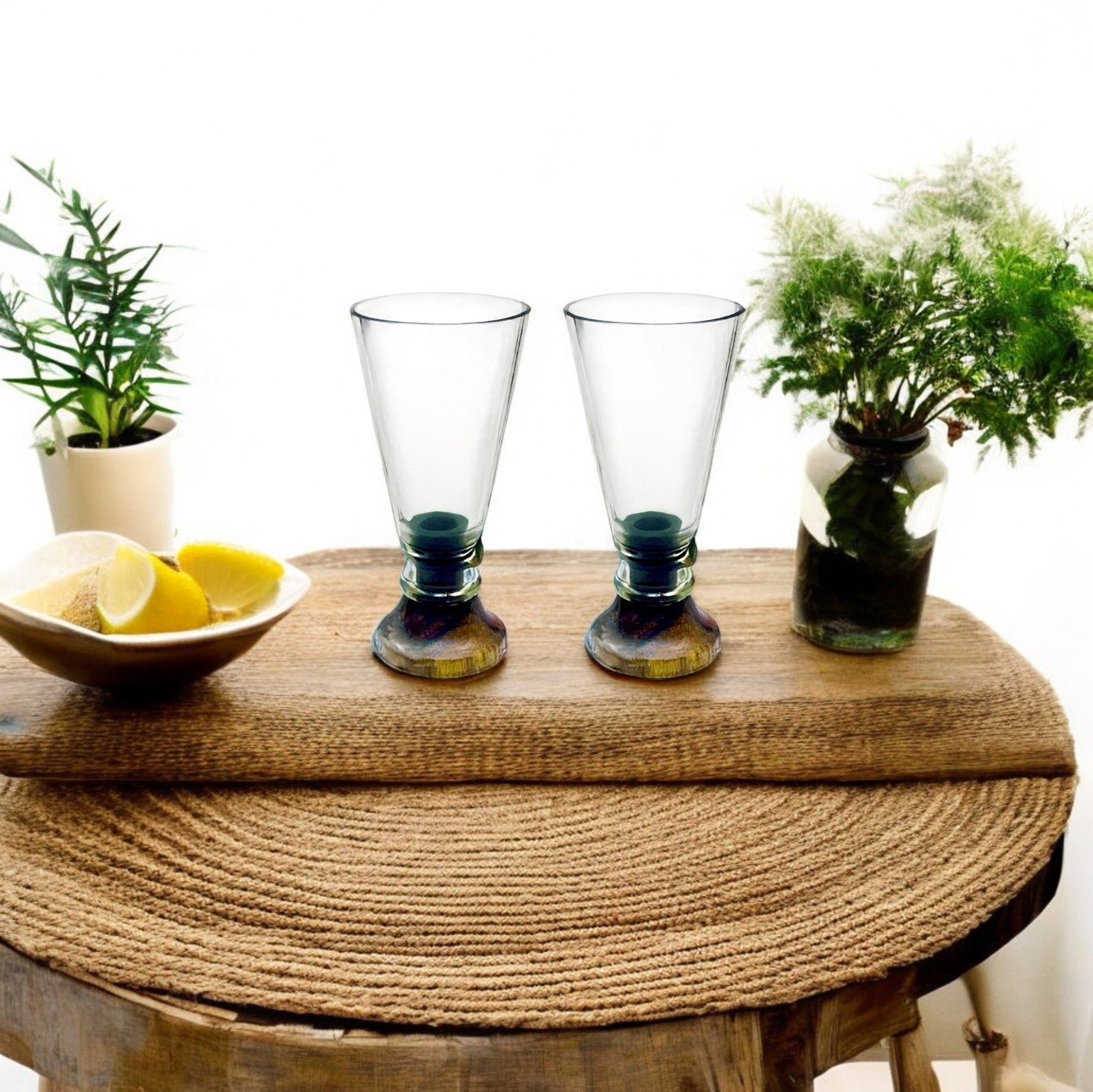 Eco-friendly gifts made with recyclable glassware, Clear Shot Glasses (Set of Two)