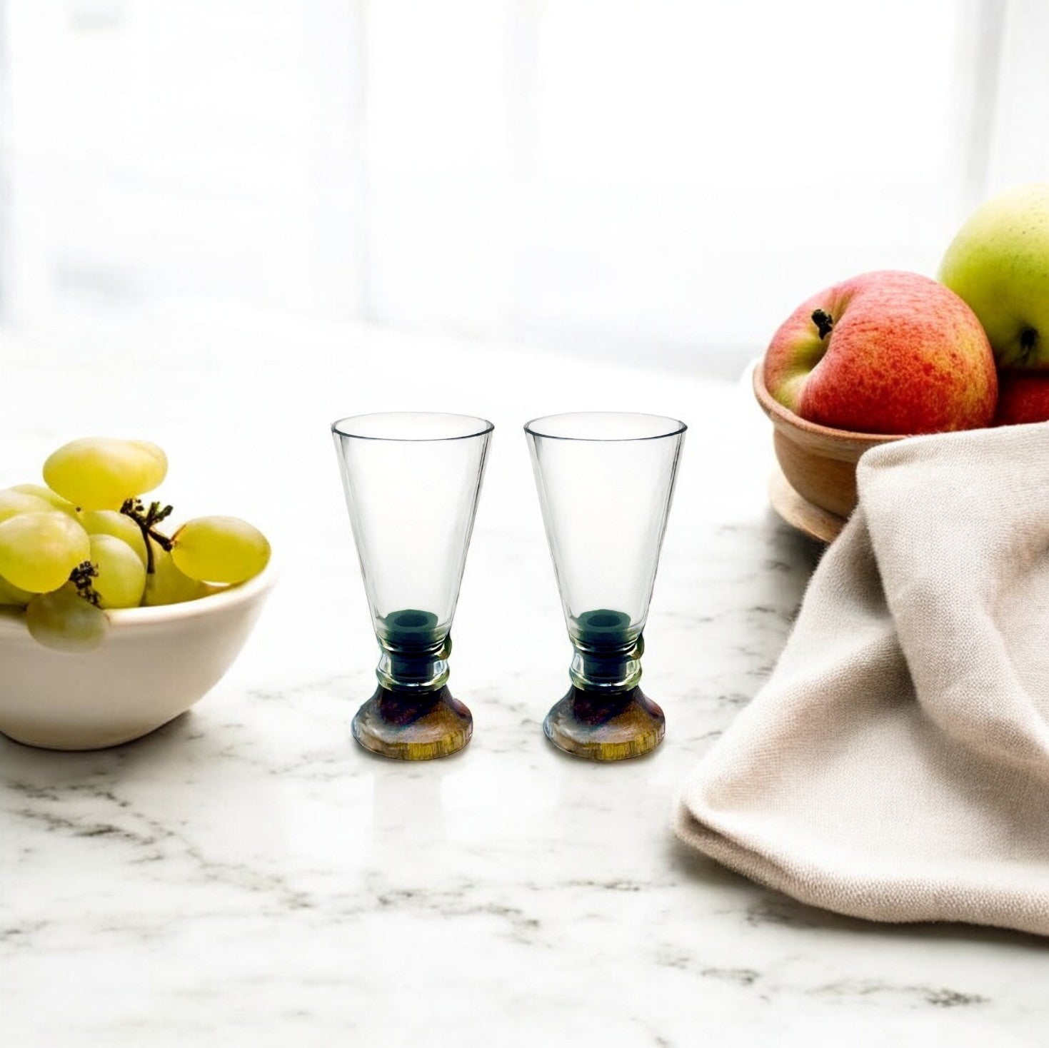 Eco-friendly gifts made with recyclable glassware, Clear Shot Glasses (Set of Two)
