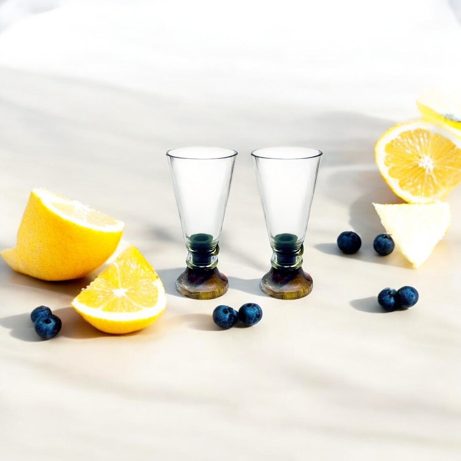 Eco-friendly gifts made with recyclable glassware, Clear Shot Glasses (Set of Two)