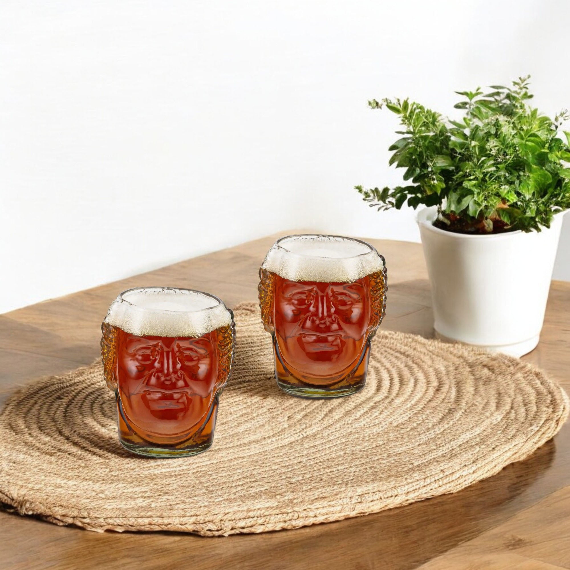 Eco-friendly gifts made with recyclable glassware, Old Monk Drinking Glass Skull