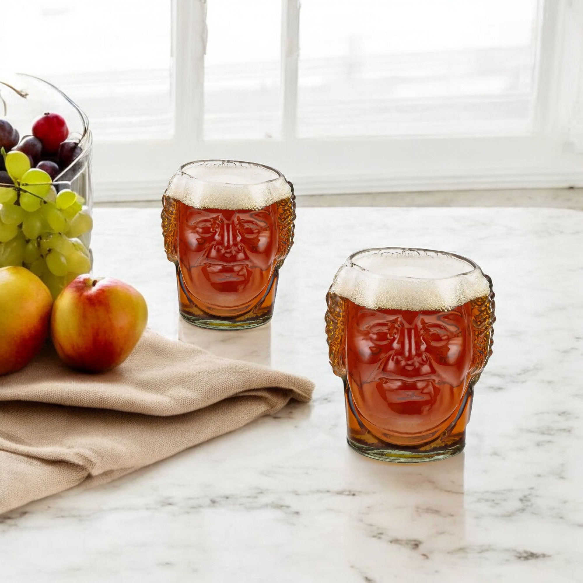 Eco-friendly gifts made with recyclable glassware, Old Monk Drinking Glass Skull