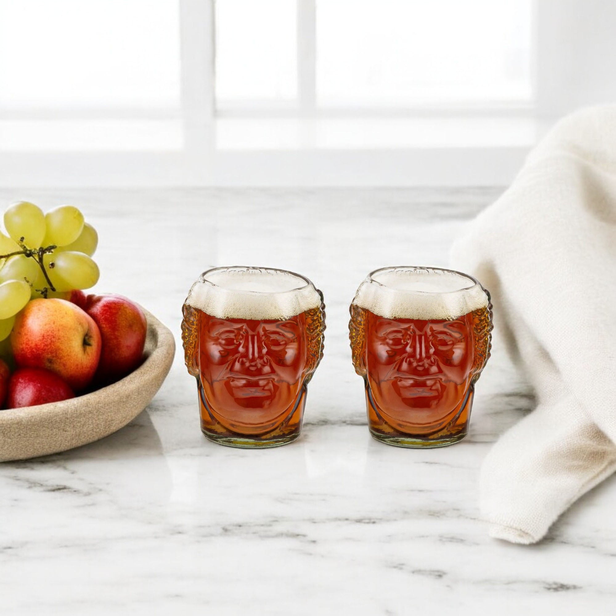 Eco-friendly gifts made with recyclable glassware, Old Monk Drinking Glass Skull