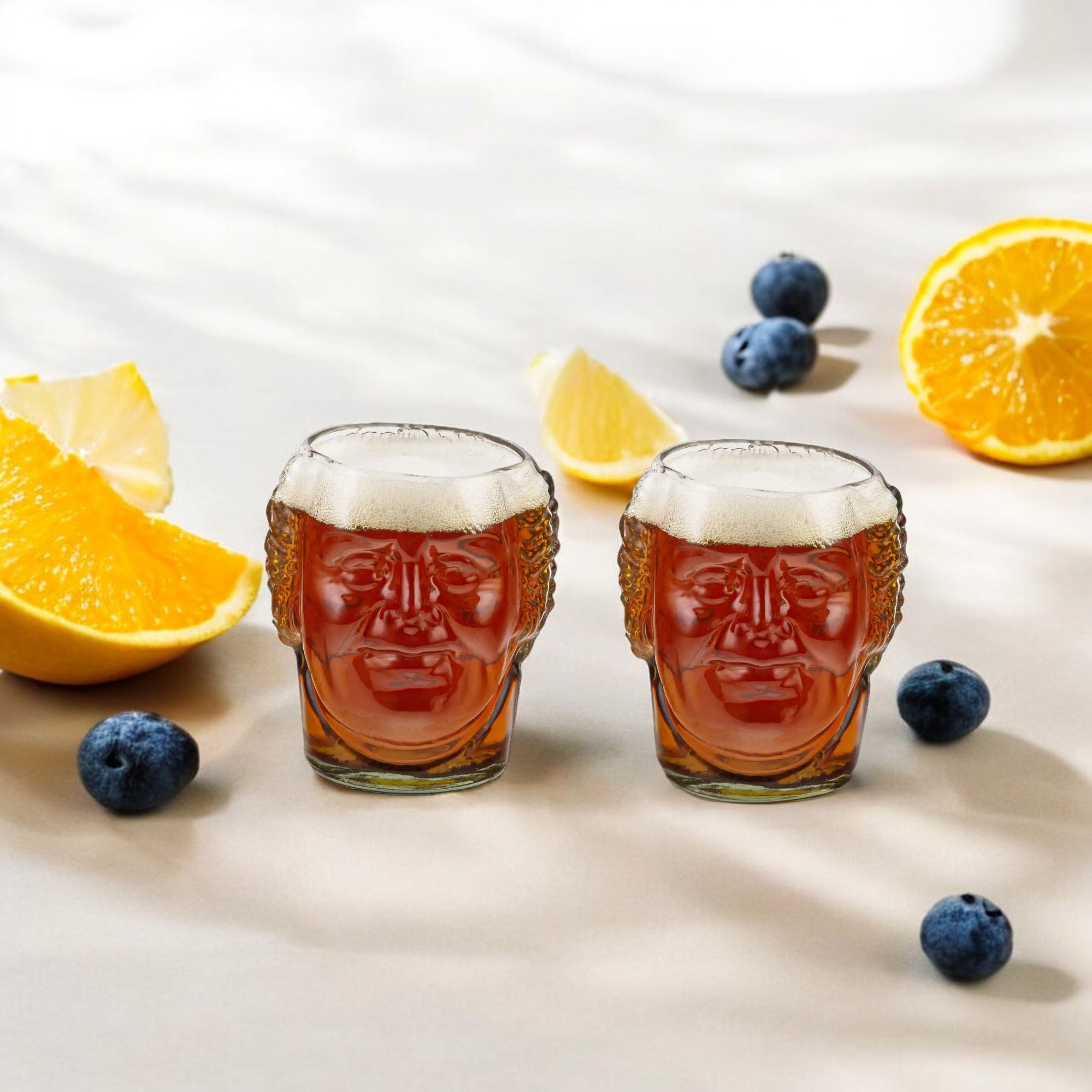 Eco-friendly gifts made with recyclable glassware, Old Monk Drinking Glass Skull