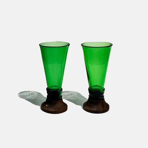 Eco-friendly gifts made with recyclable glassware, Green Shot Glasses (Set of Two)