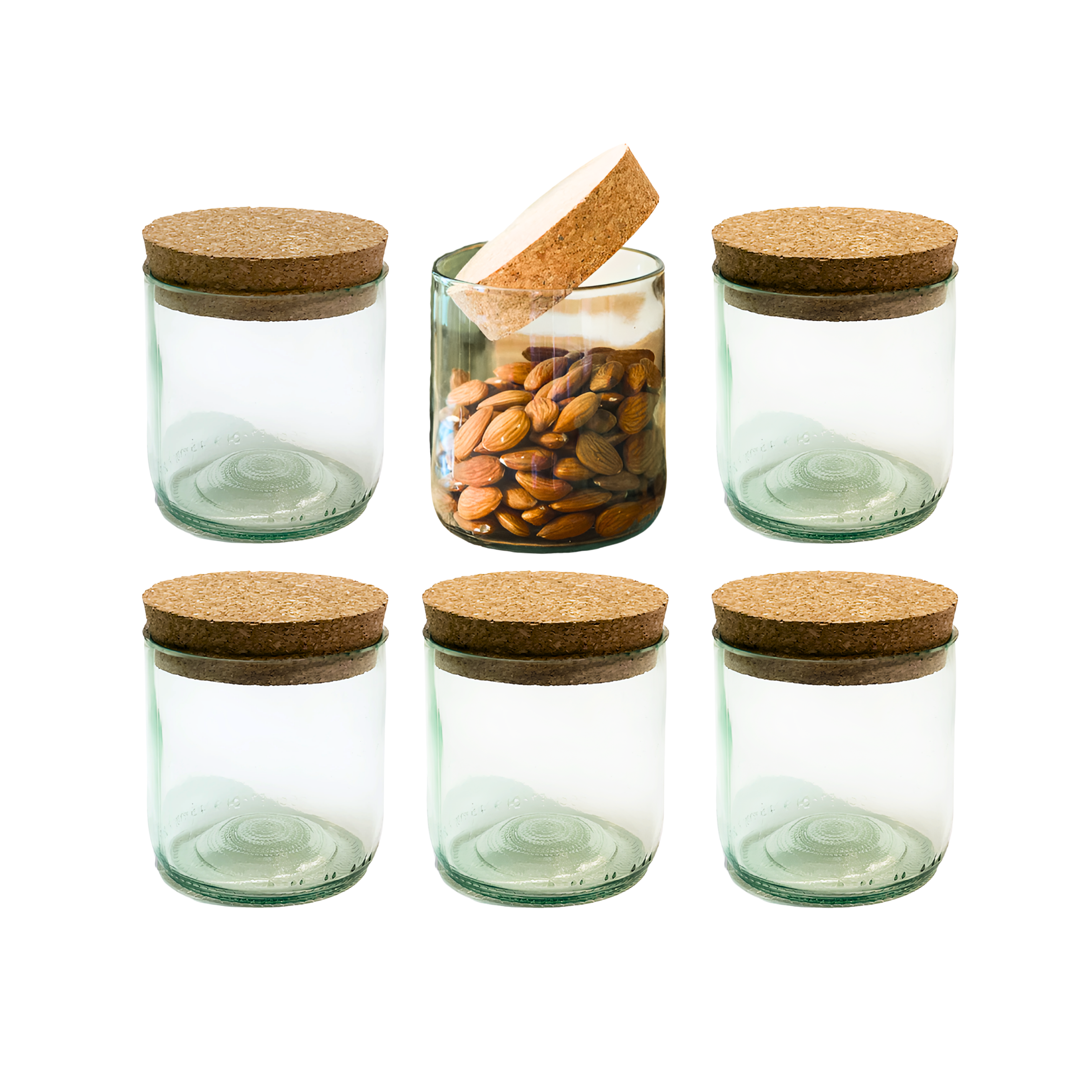 Eco-friendly gifts made with recyclable glassware, Upcycled Top Cut Wine Bottle Jar, 