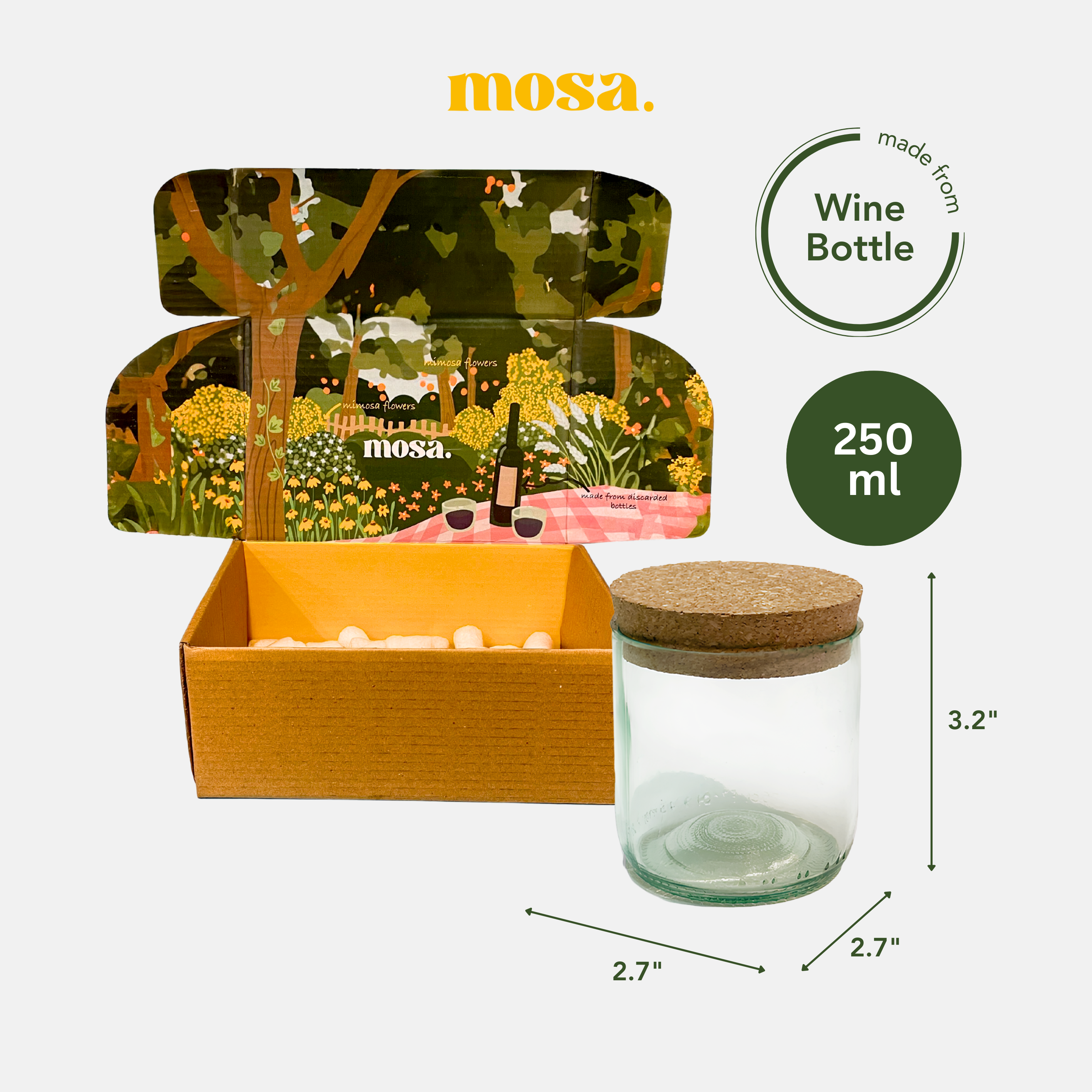 Eco-friendly gifts made with recyclable glassware, Upcycled Top Cut Wine Bottle Jar, 