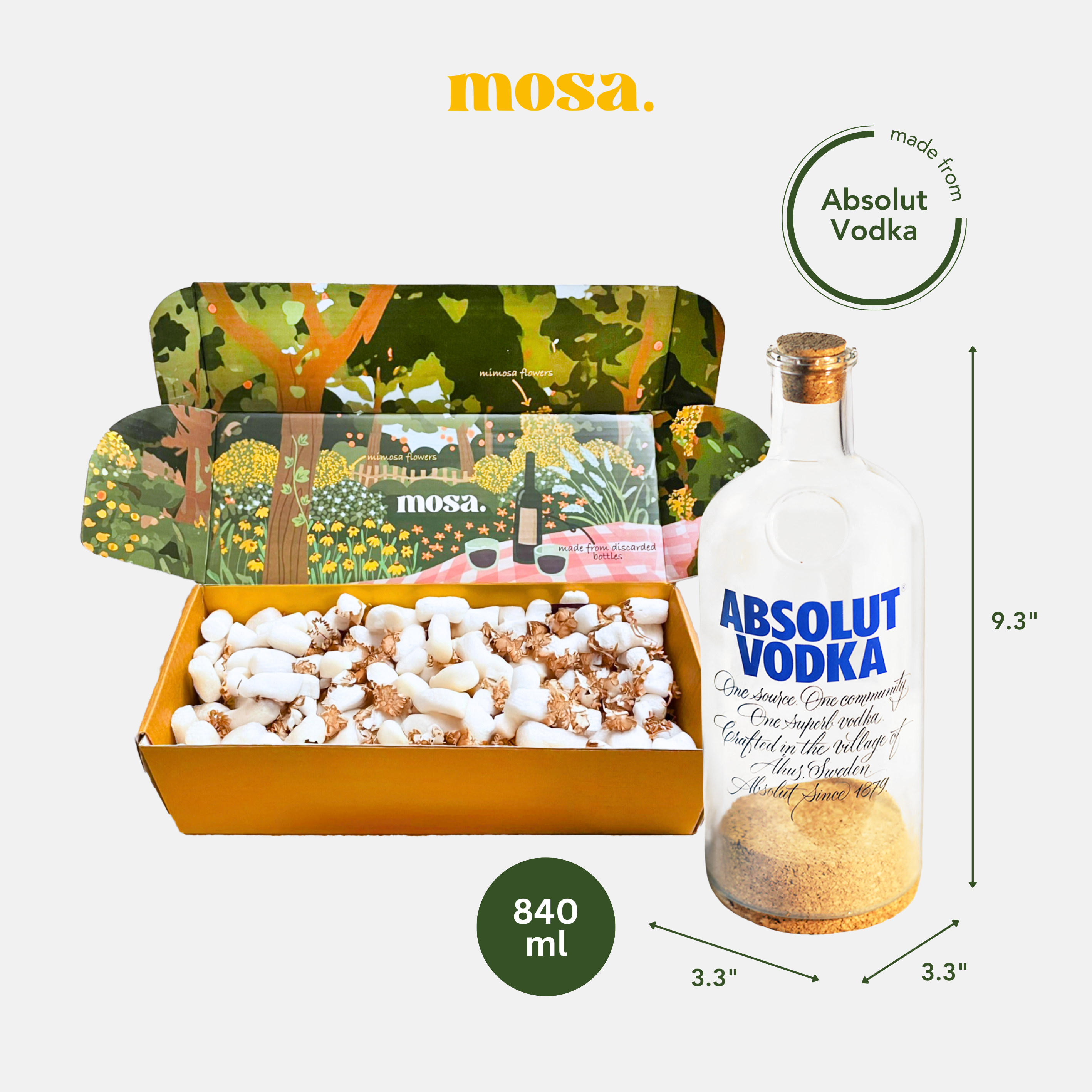 Eco-friendly gifts made with recyclable glassware, Bottom Cut Vodka Jar