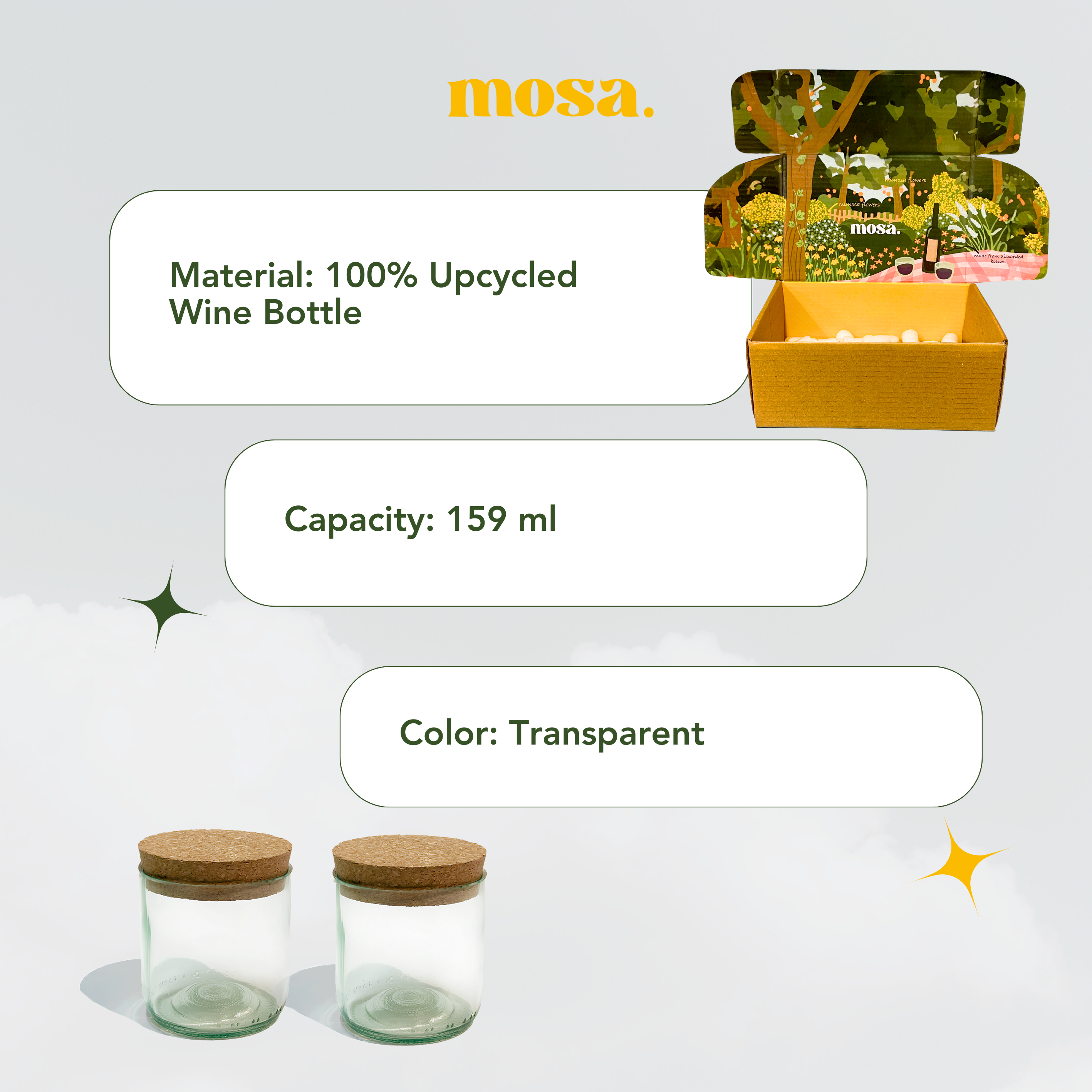 Eco-friendly gifts made with recyclable glassware, Upcycled Top Cut Wine Bottle Jar, 