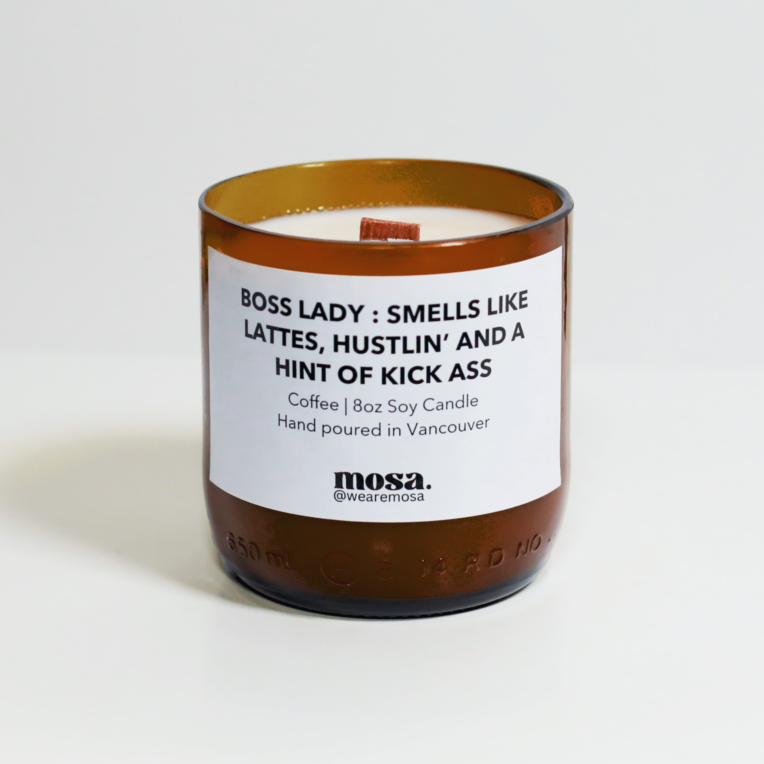 Mosa - Boss Lady: Smells like lattes, hustlin’ and a hint of kick ass (Coffee Eco-friendly Scented Soy Candle)