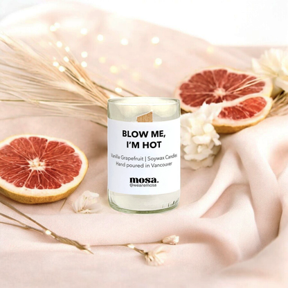 Eco-friendly gifts made with recyclable glassware, vanilla and grapefruit soy wax candle