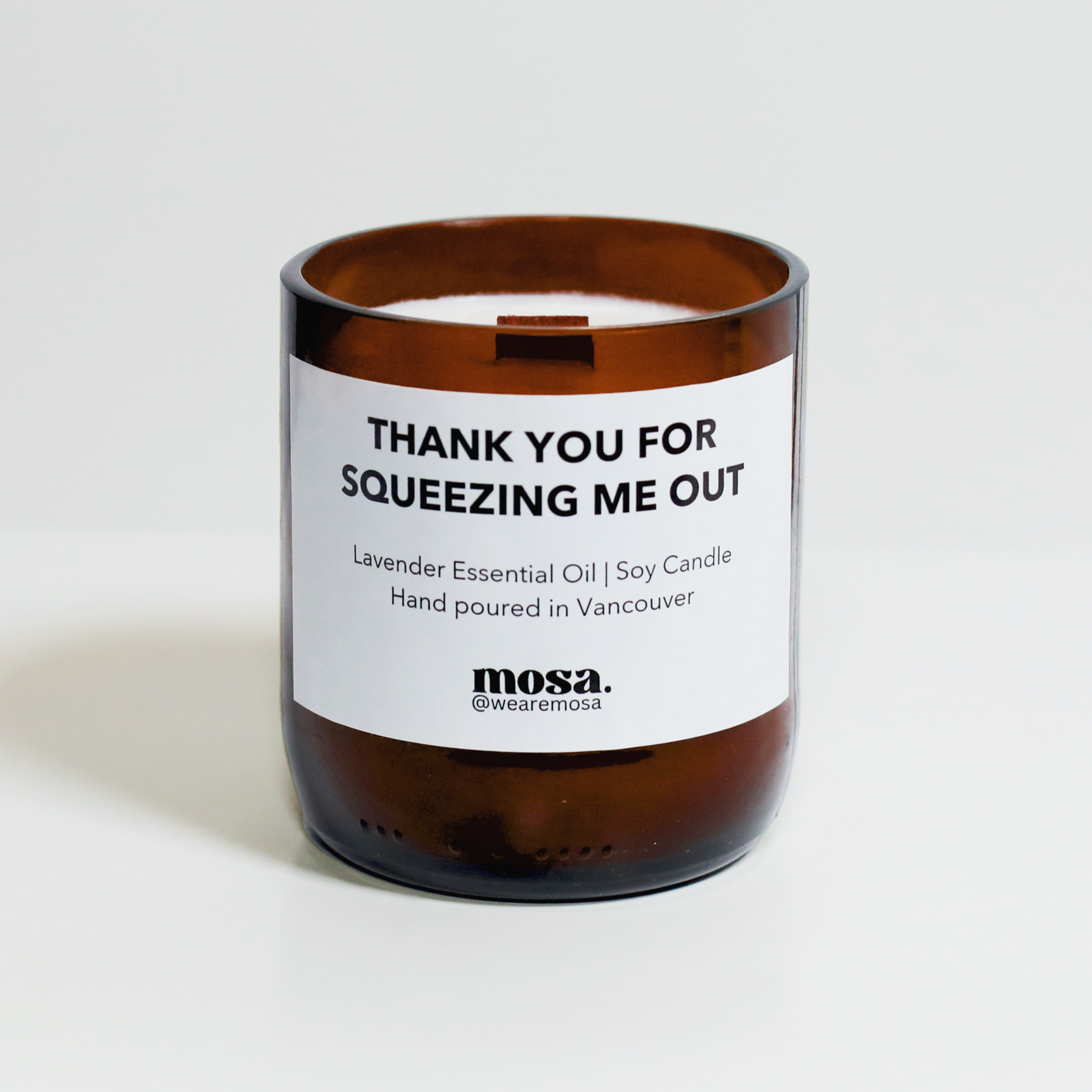 Sustainable gifts made with recyclable glassware, lavender essential oil Mother’s Day candle