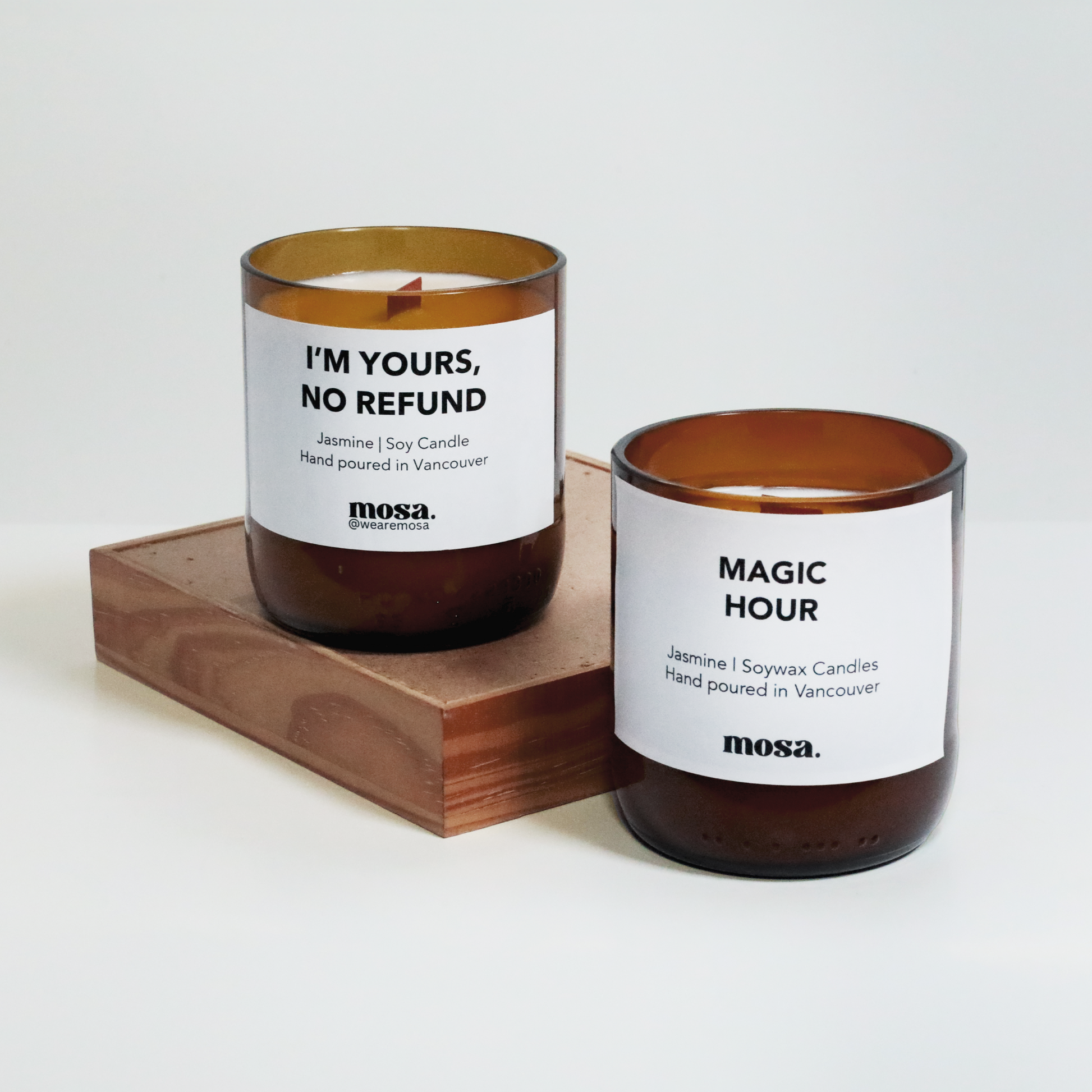 Sustainable gifts made with recyclable glassware, jasmine candle