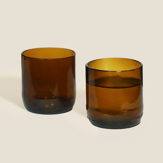 Eco-friendly gifts made with recyclable glassware, Wine Amber glasses 9 oz