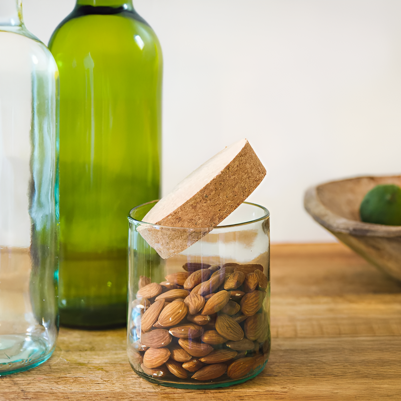 Eco-friendly gifts made with recyclable glassware, Upcycled Top Cut Wine Bottle Jar