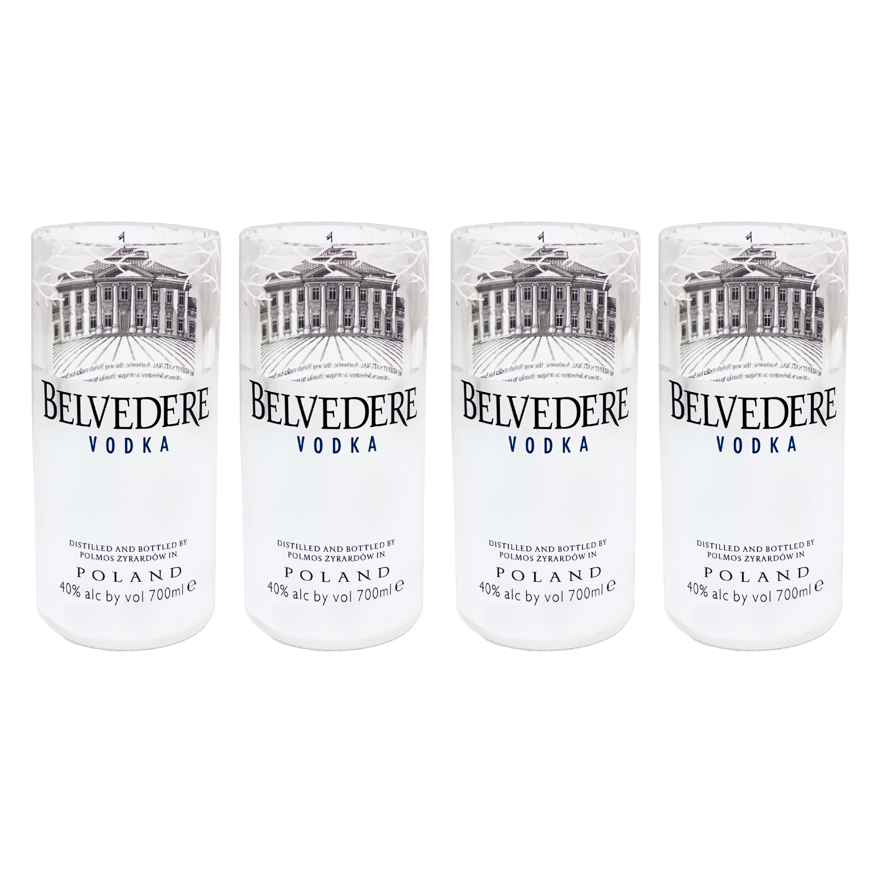 Eco-friendly gifts made with recyclable glassware, Upcycled Belvedere Vodka Drinking Glasses