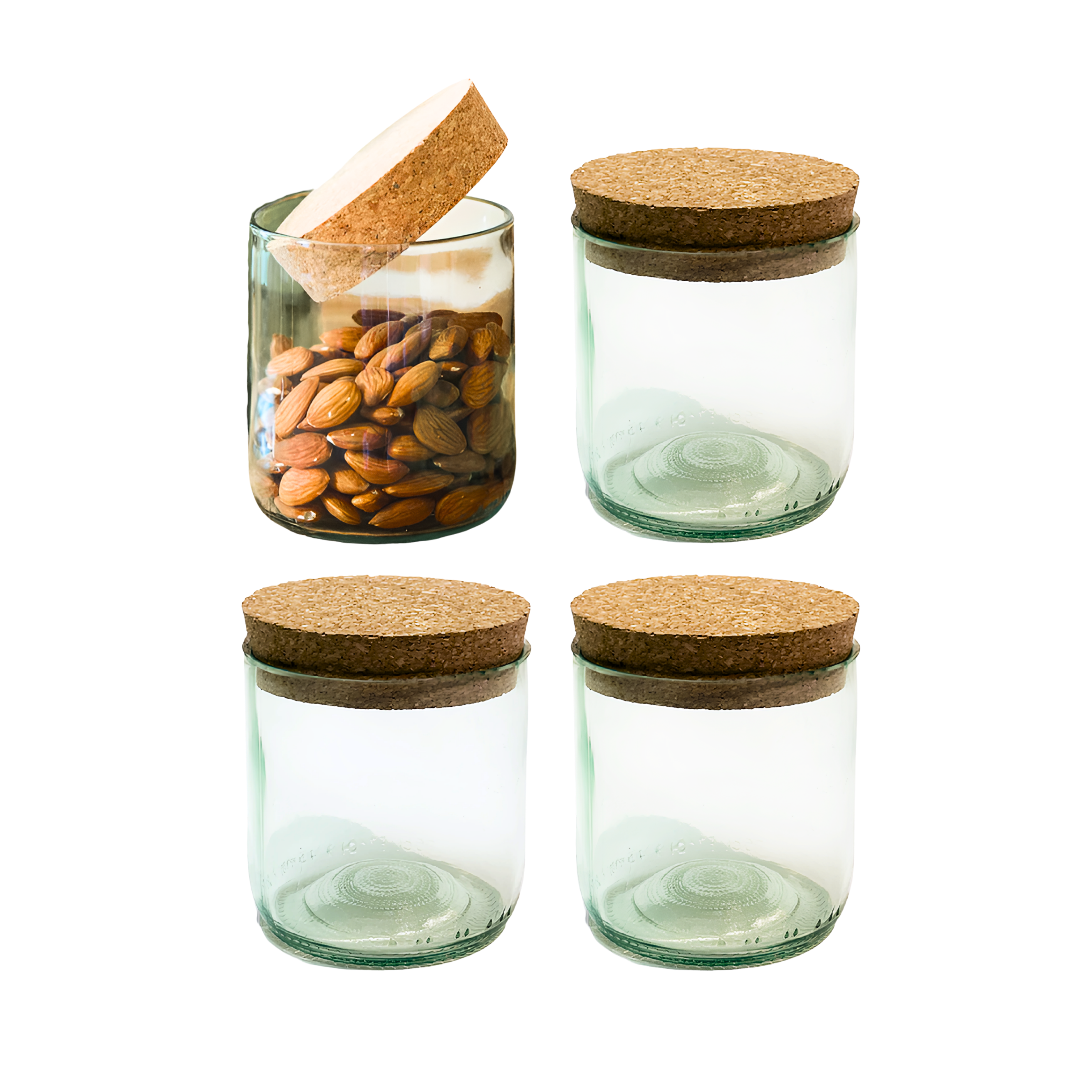 Eco-friendly gifts made with recyclable glassware, Upcycled Top Cut Wine Bottle Jar, 