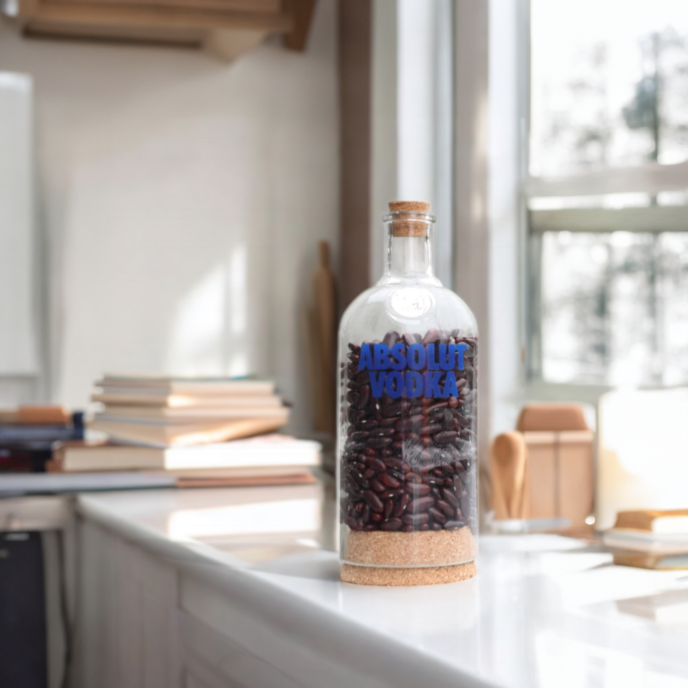 Eco-friendly gifts made with recyclable glassware, Bottom Cut Vodka Jar