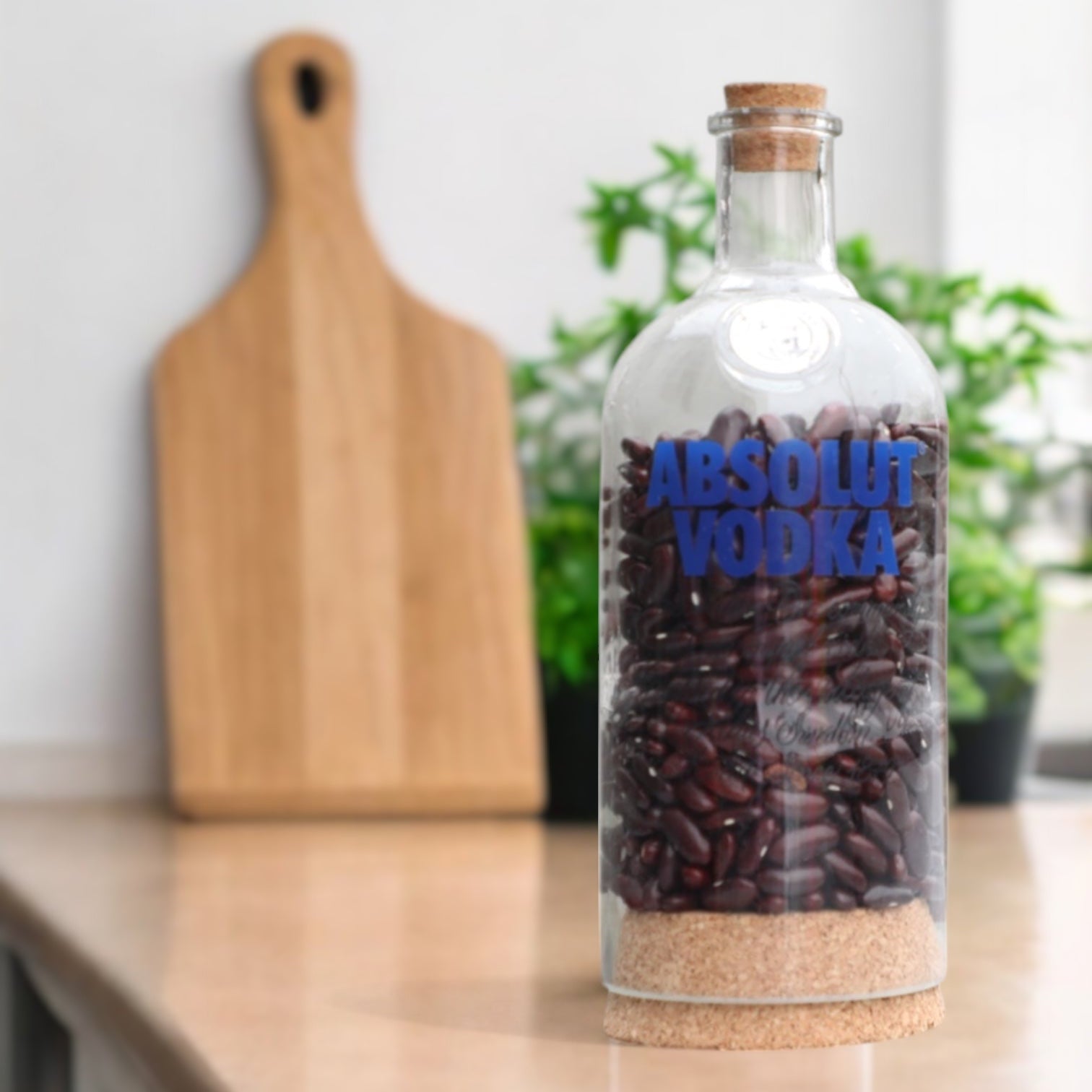 Eco-friendly gifts made with recyclable glassware, Bottom Cut Vodka Jar