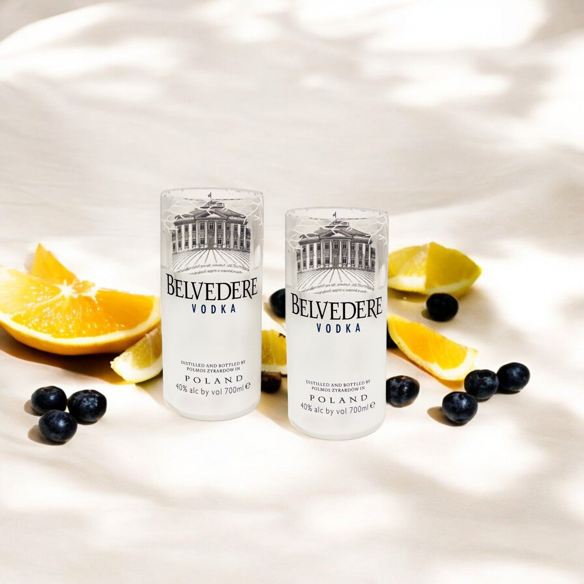Eco-friendly gifts made with recyclable glassware, Upcycled Belvedere Vodka Drinking Glasses