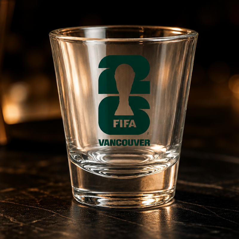 Official FIFA World Cup 2026 FIFA World Cup '26 Green Vancouver Shot Glass — Vancouver BC collectible by Mosa