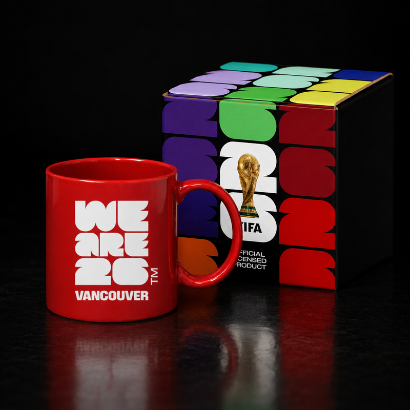 Official FIFA World Cup 2026 FIFA World Cup '26 Red Canadian Mug — Vancouver BC collectible by Mosa